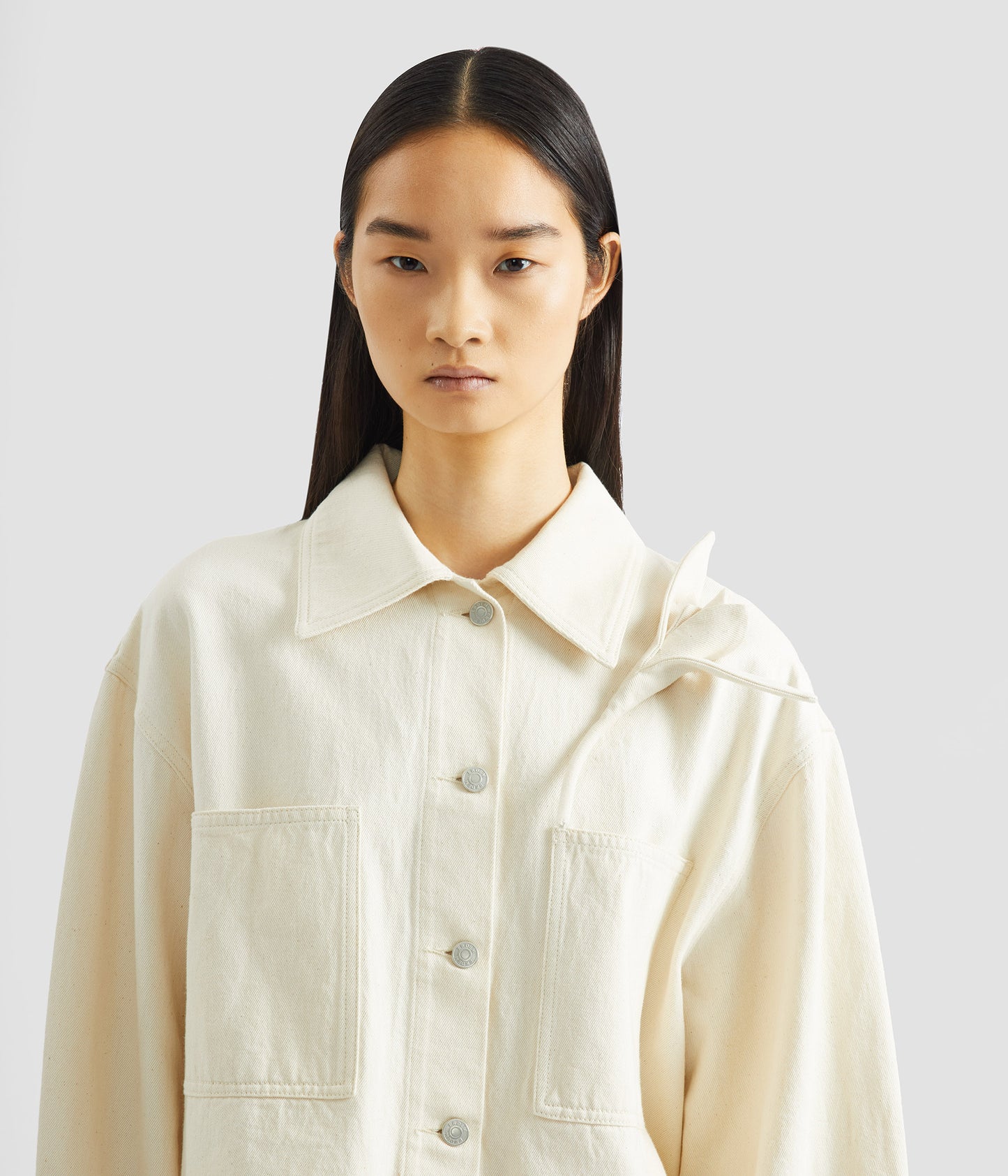 Floral Appliqué Denim Cropped Jacket