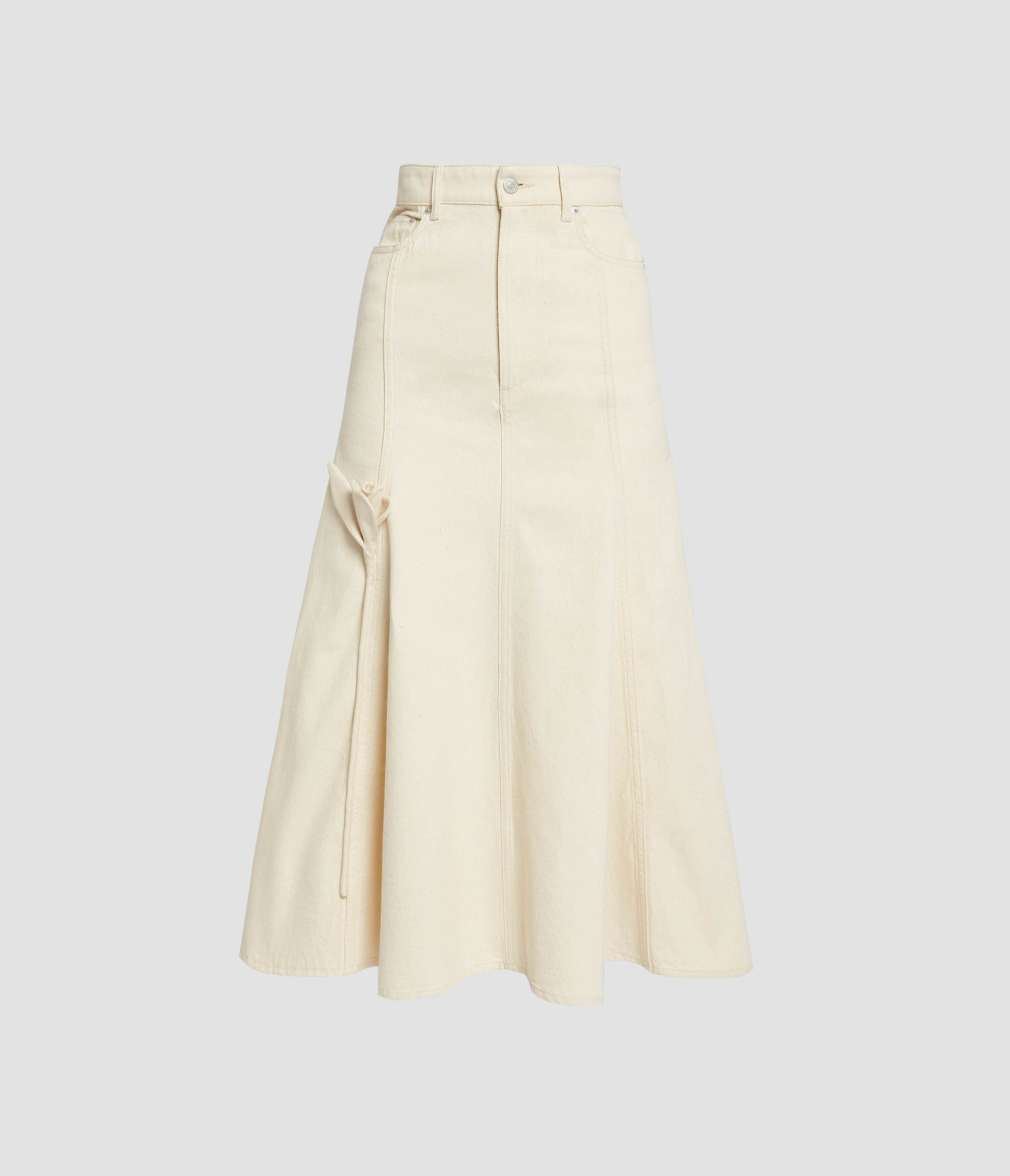 Denim Flared Midi Skirt