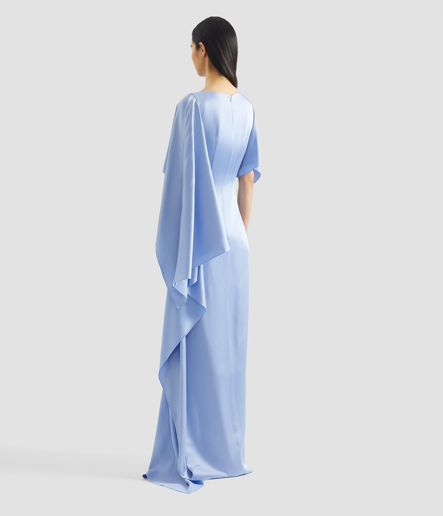 Embellished Satin Cady Draped Gown