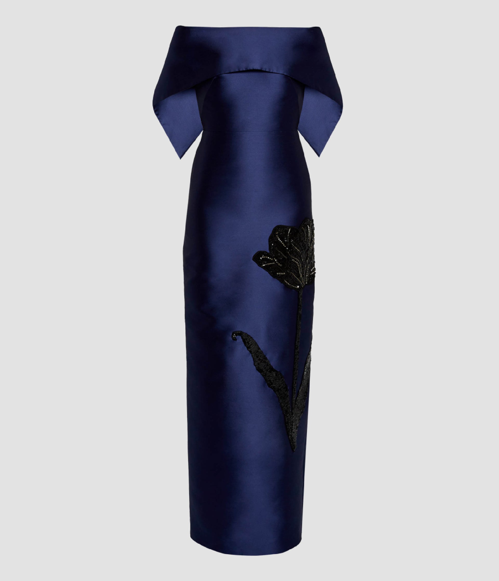 Embellished Mikado Off Shoulder Gown