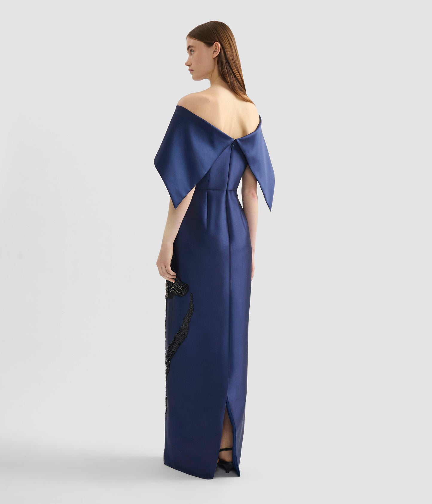 Embellished Mikado Off-The-Shoulder Gown
