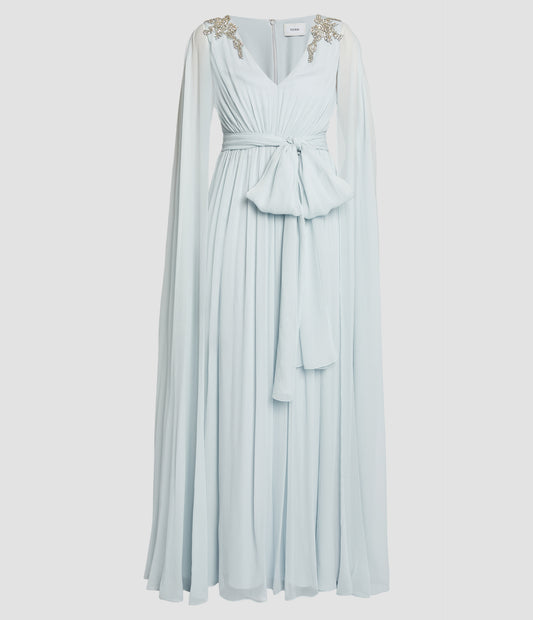 V Neck Cape Gown