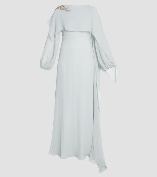 Long Sleeve Drape Gown