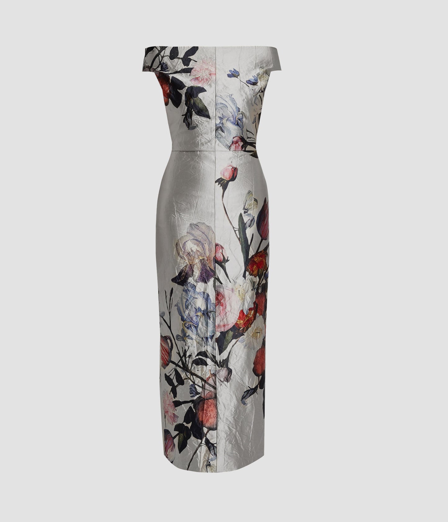 grey and white floral dress Danielle Floral Midi Dress