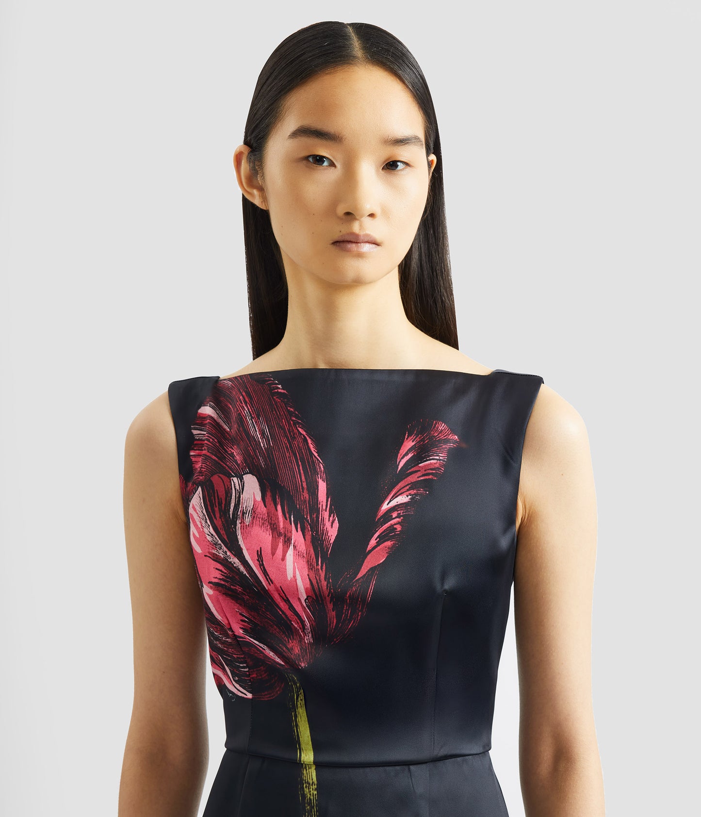 Floral Print Duchess Gown