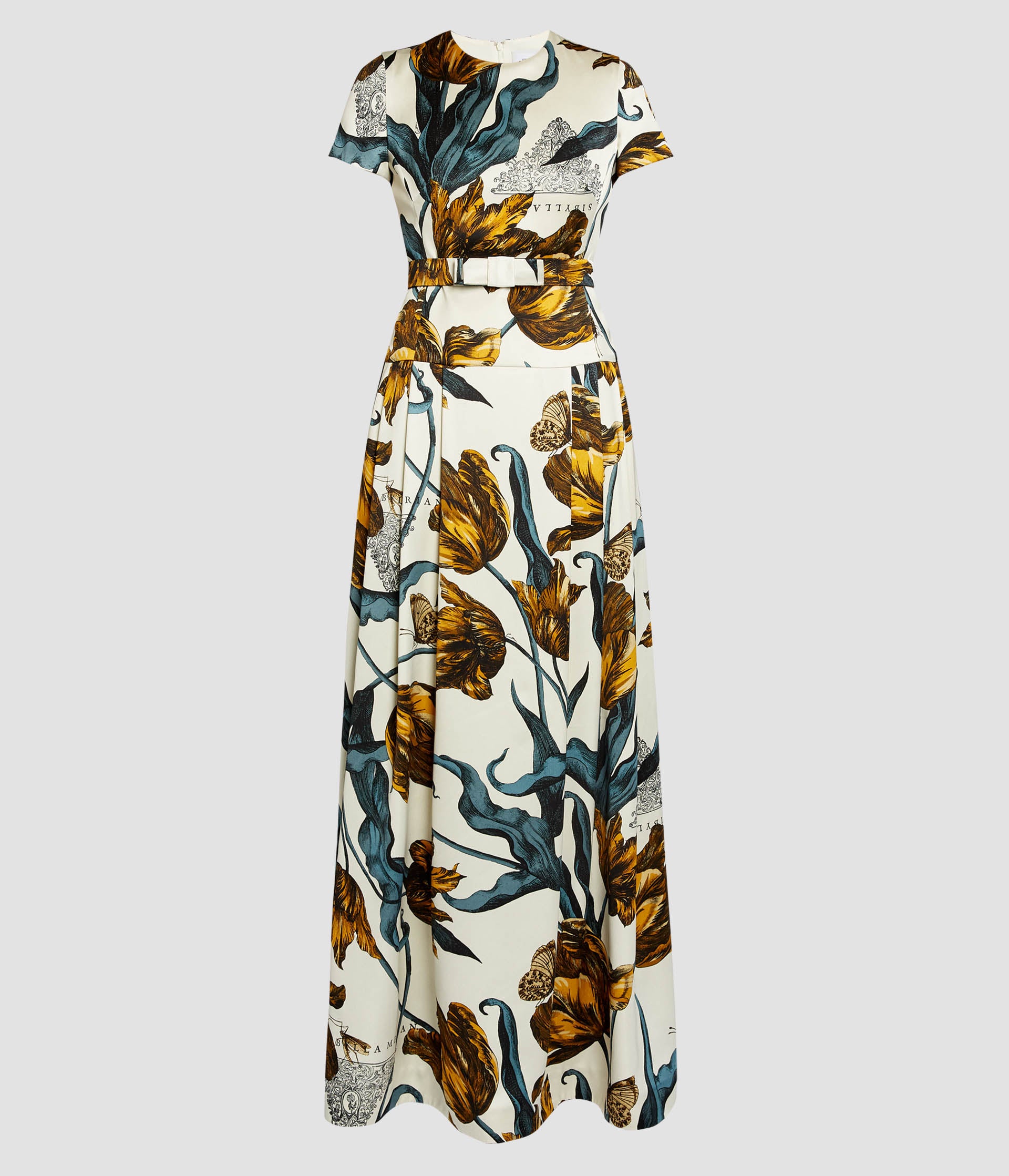 Floral Print Duchess Gown