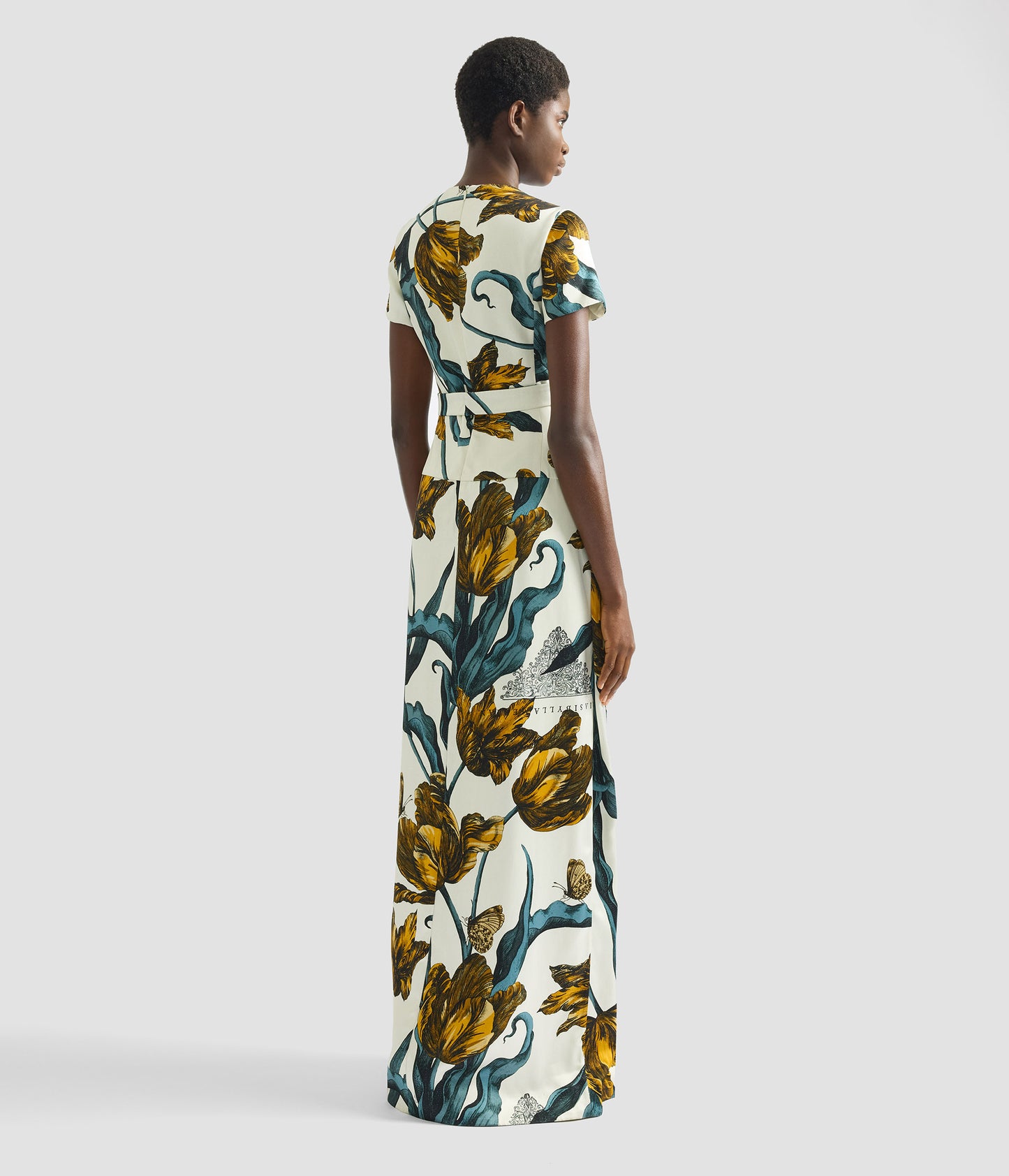 Floral Print Duchess Gown