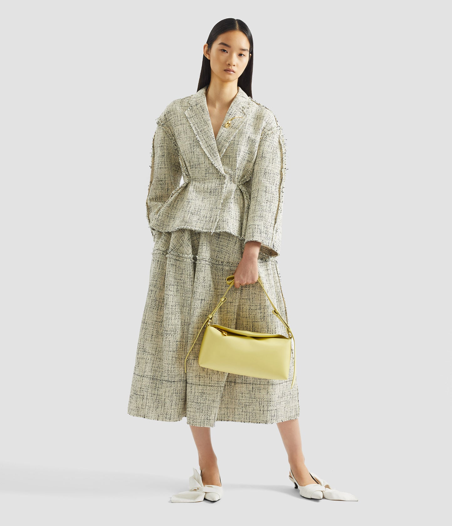 Mouline Tweed Fitted Jacket