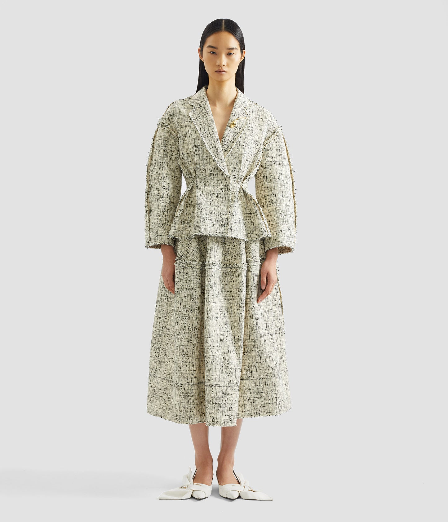 Mouline Tweed Fitted Jacket