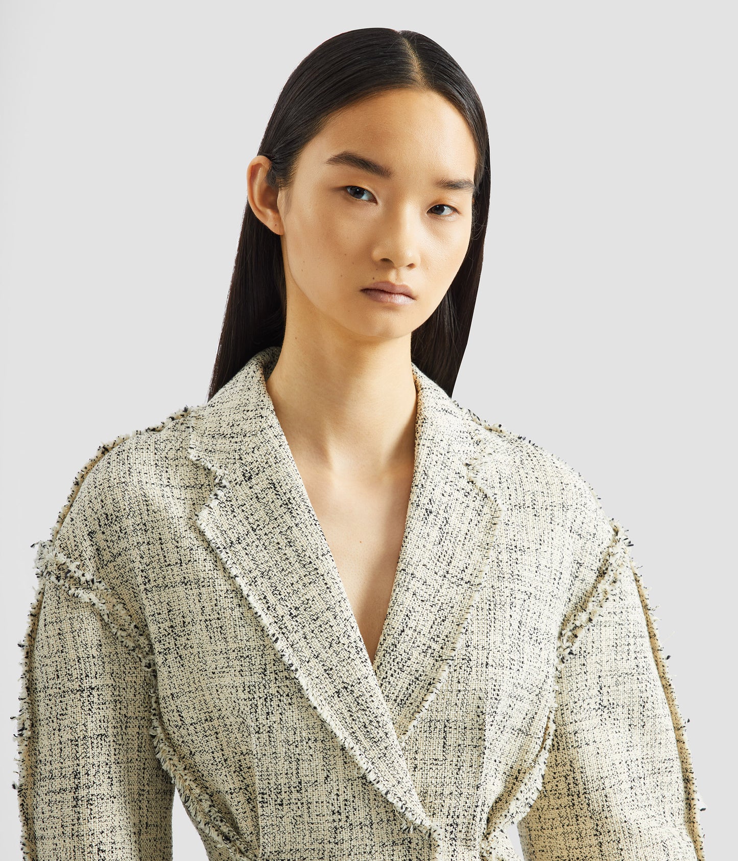 Mouline Tweed Fitted Jacket