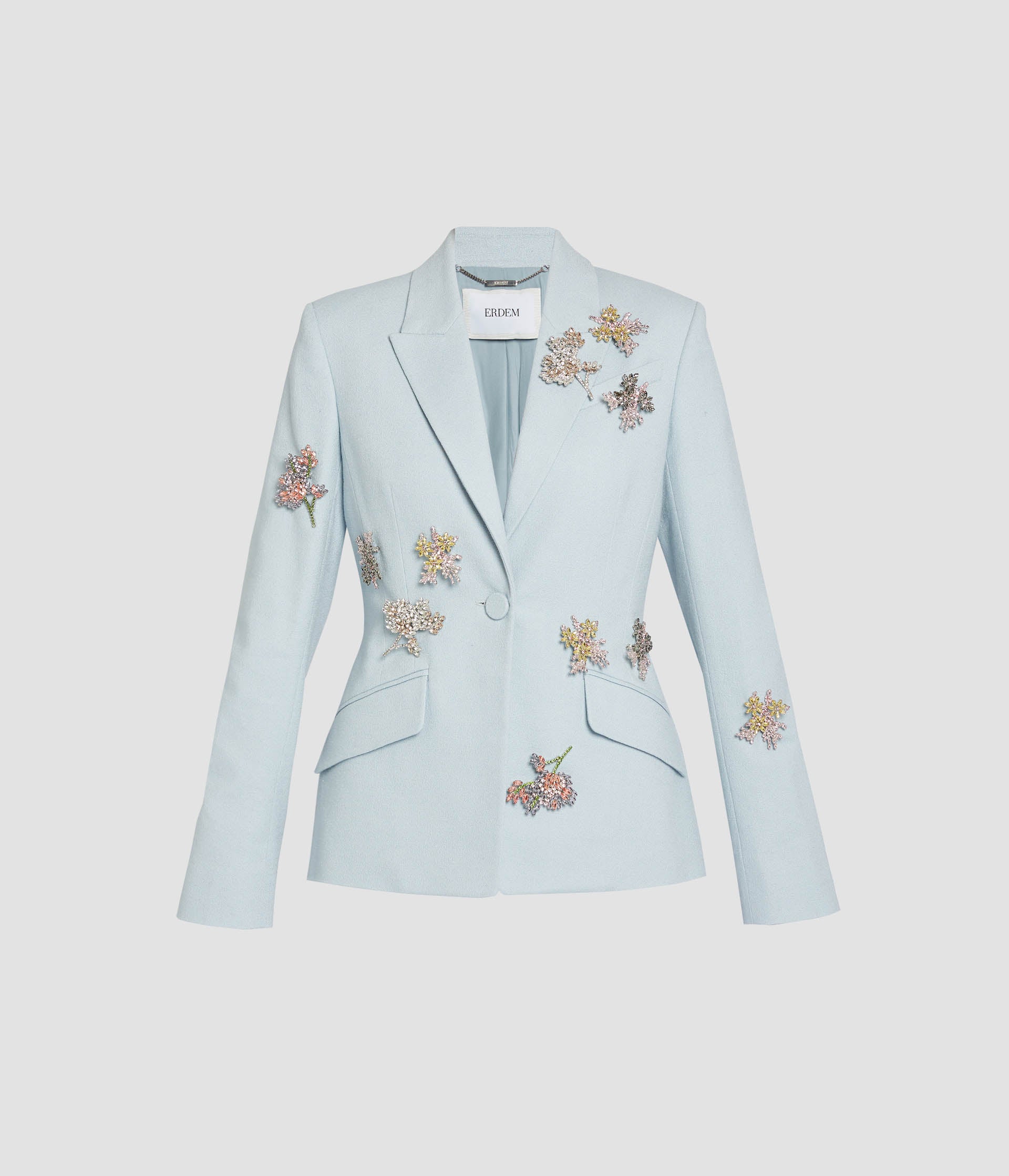 Embellished Crepe Fitted Blazer