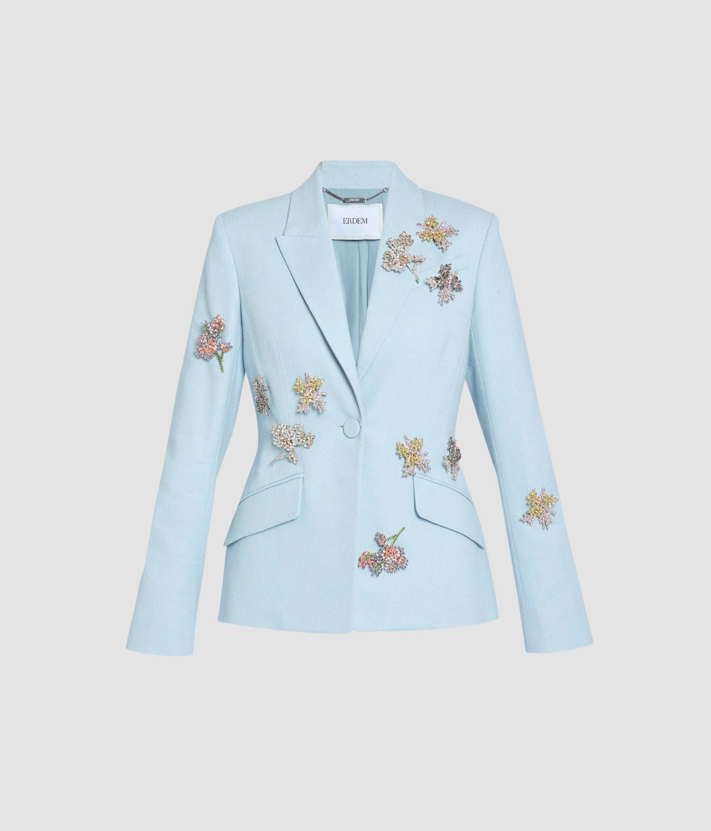 Embellished Crepe Fitted Blazer