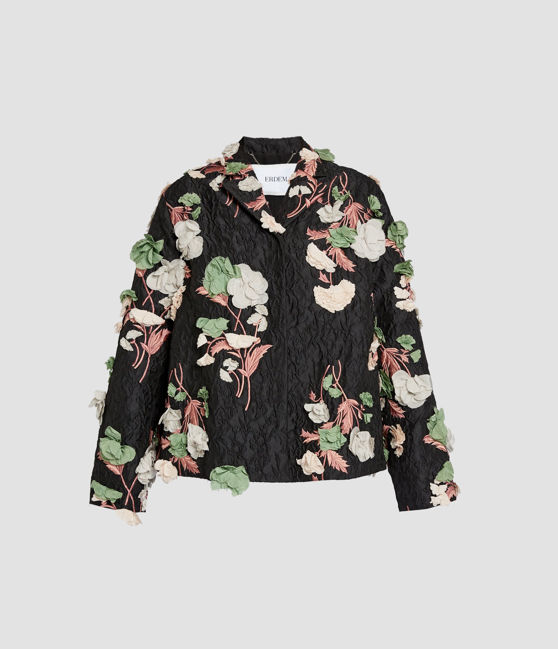 Floral Embroidered Cloque Jacket