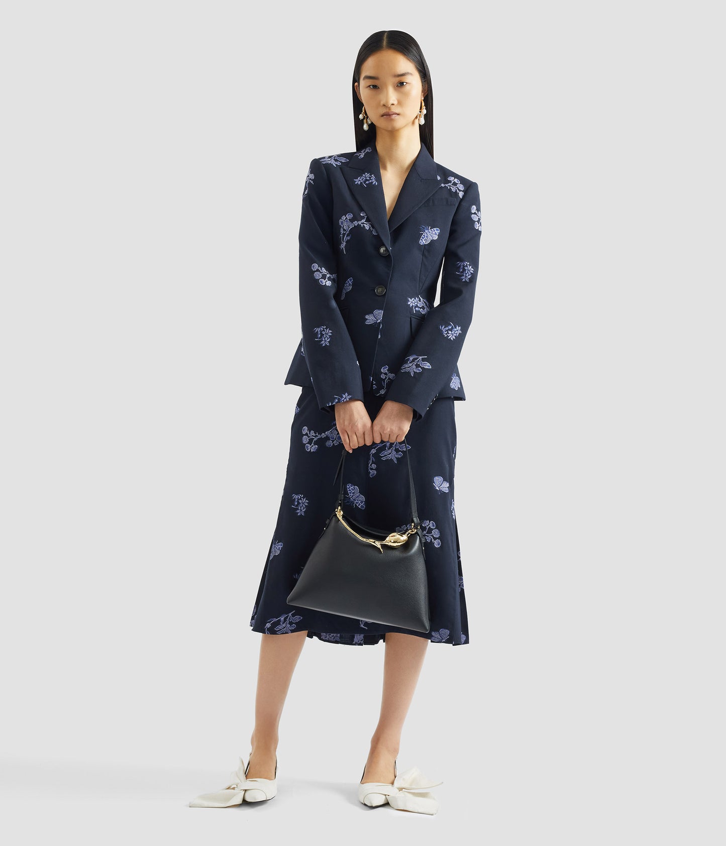 Jacquard Single Breasted Fitted Blazer