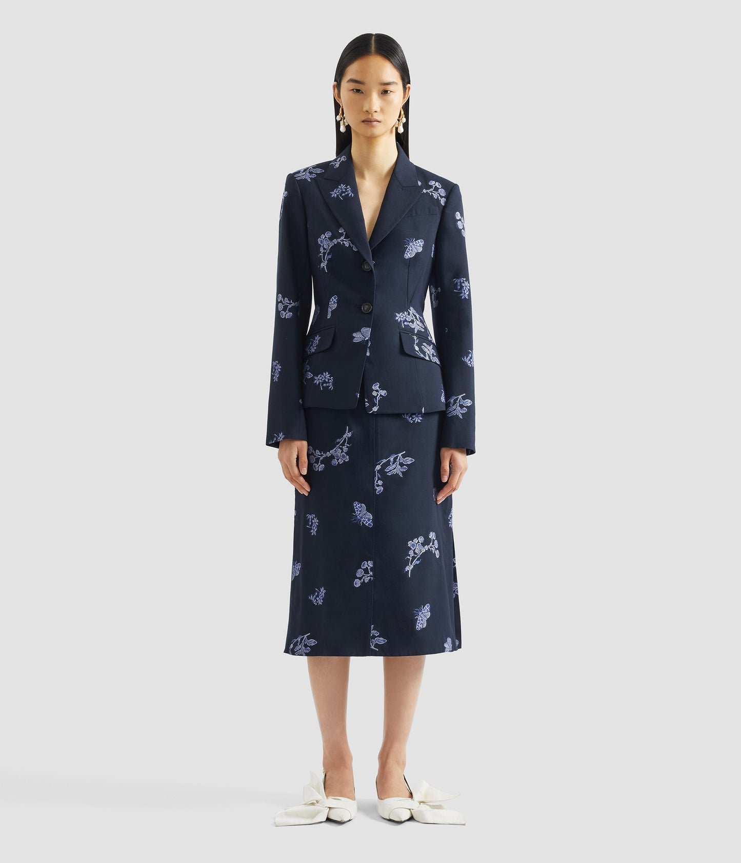 Jacquard Pencil Midi Skirt