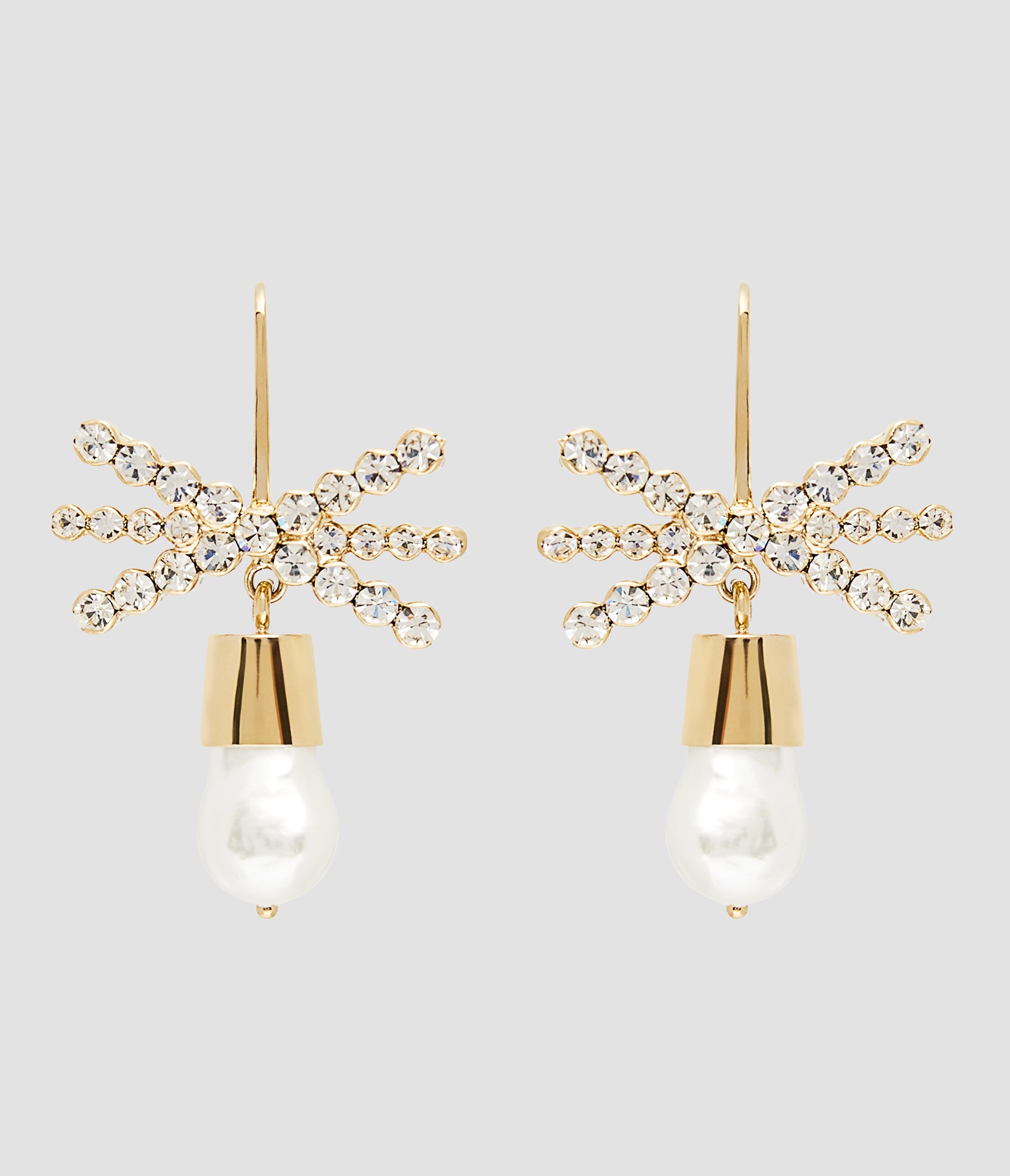 Pearl Crystal Bow Earring