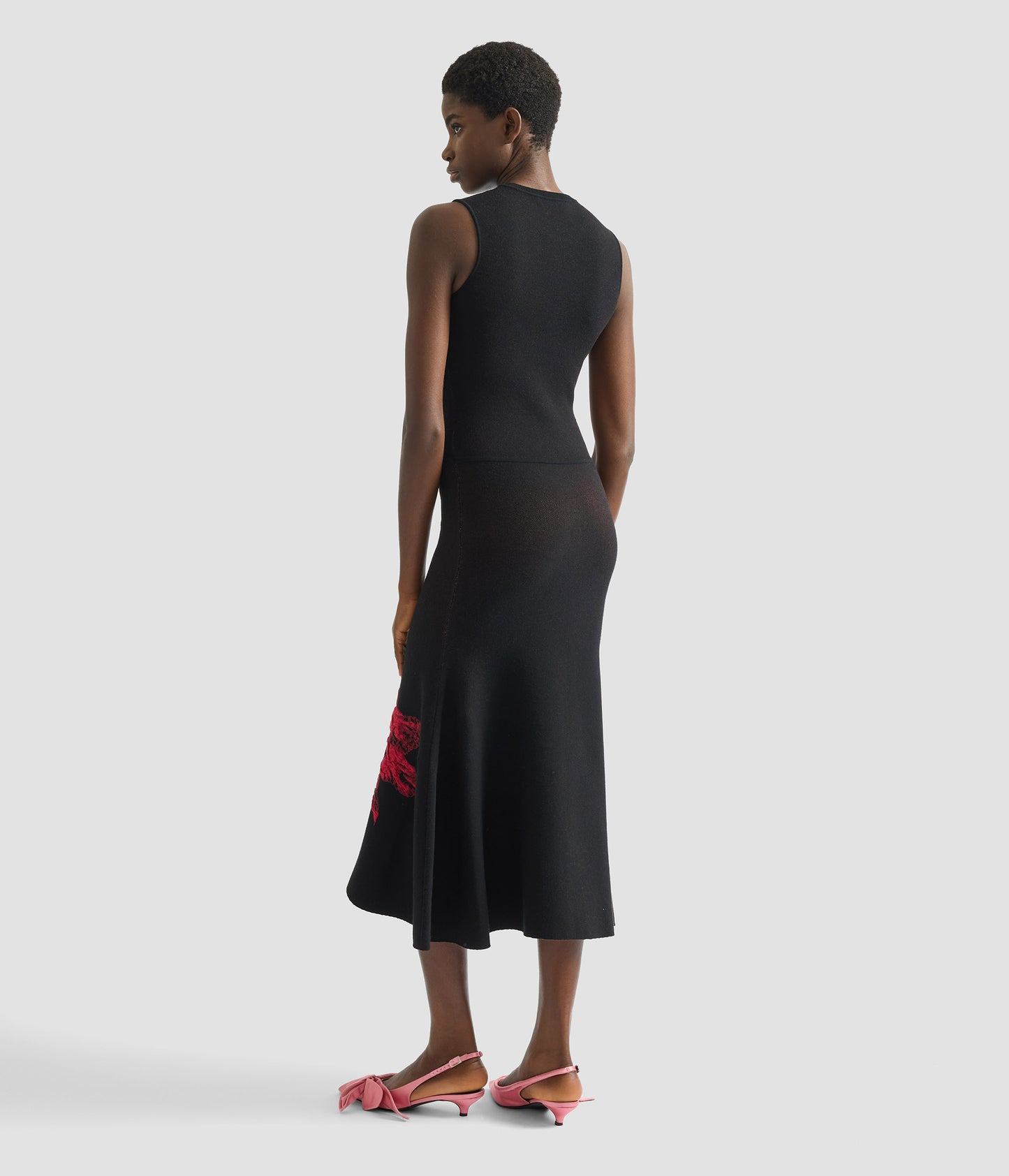 Floral Jacquard Sleeveless Knit Dress