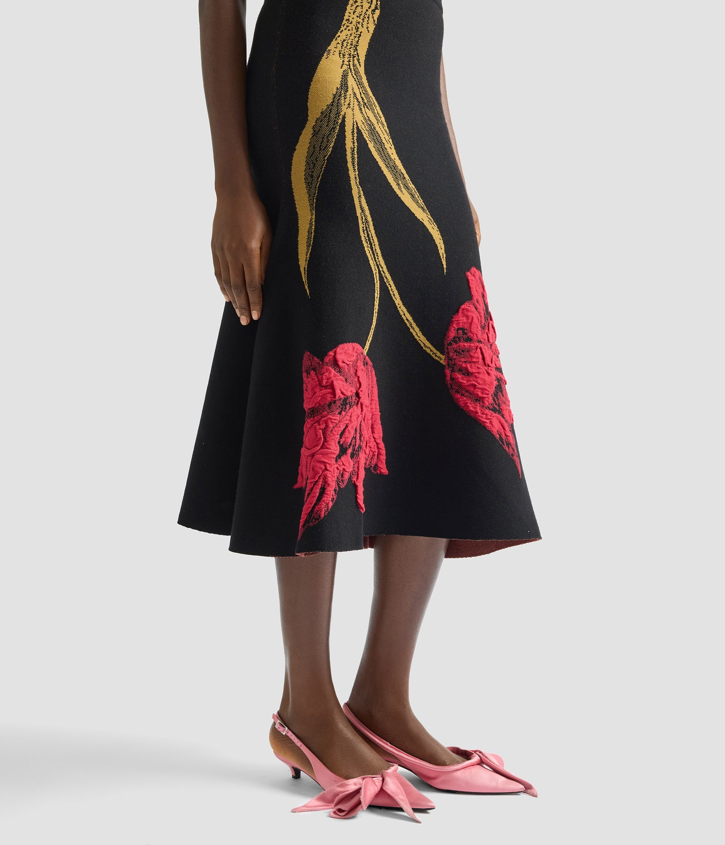 Floral Jacquard Sleeveless Knit Dress