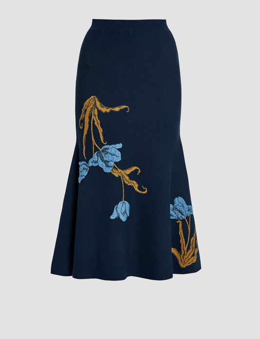 A-Line Midi Knit Skirt