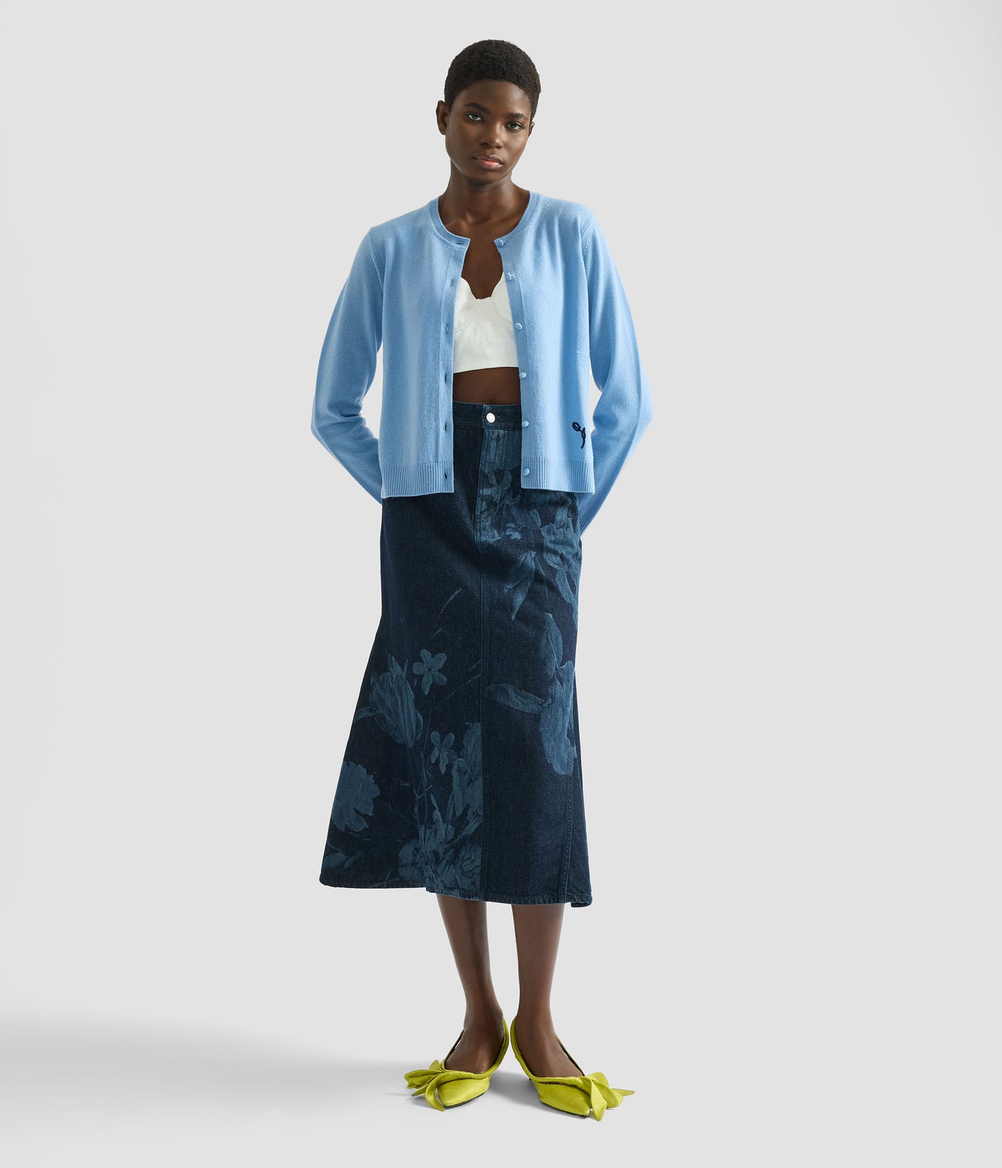 Cashmere Crew Neck Cardigan