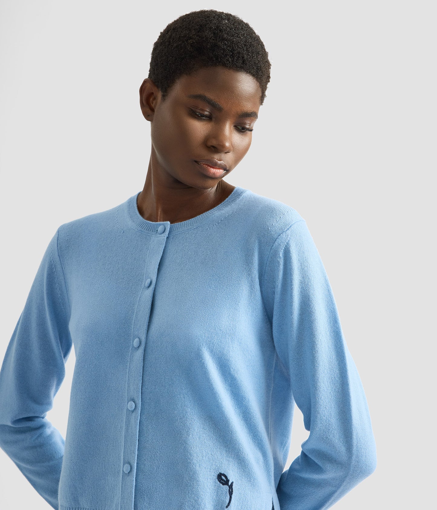 Cashmere Crew Neck Cardigan