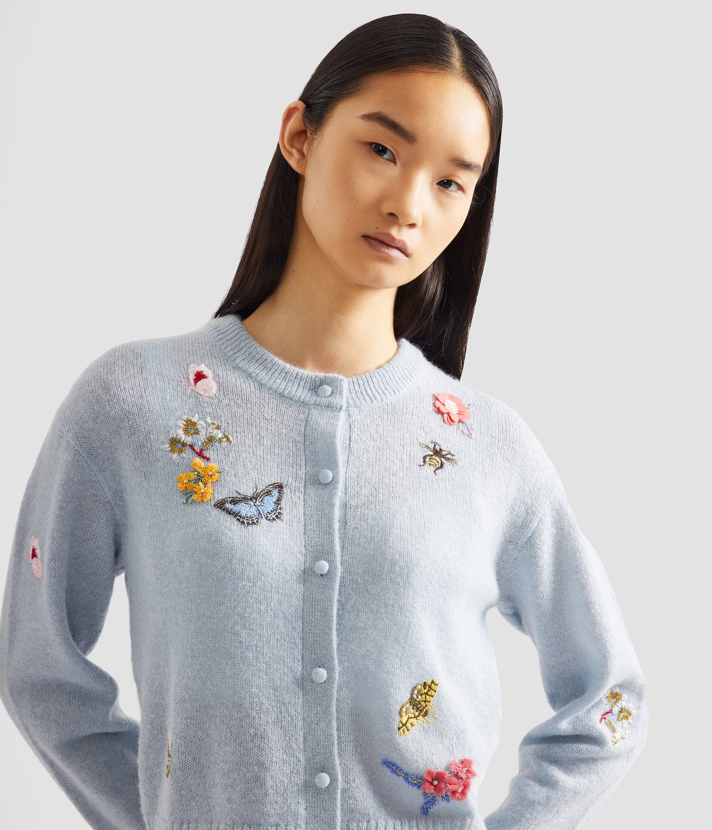 Embellished Crew Neck Cardigan