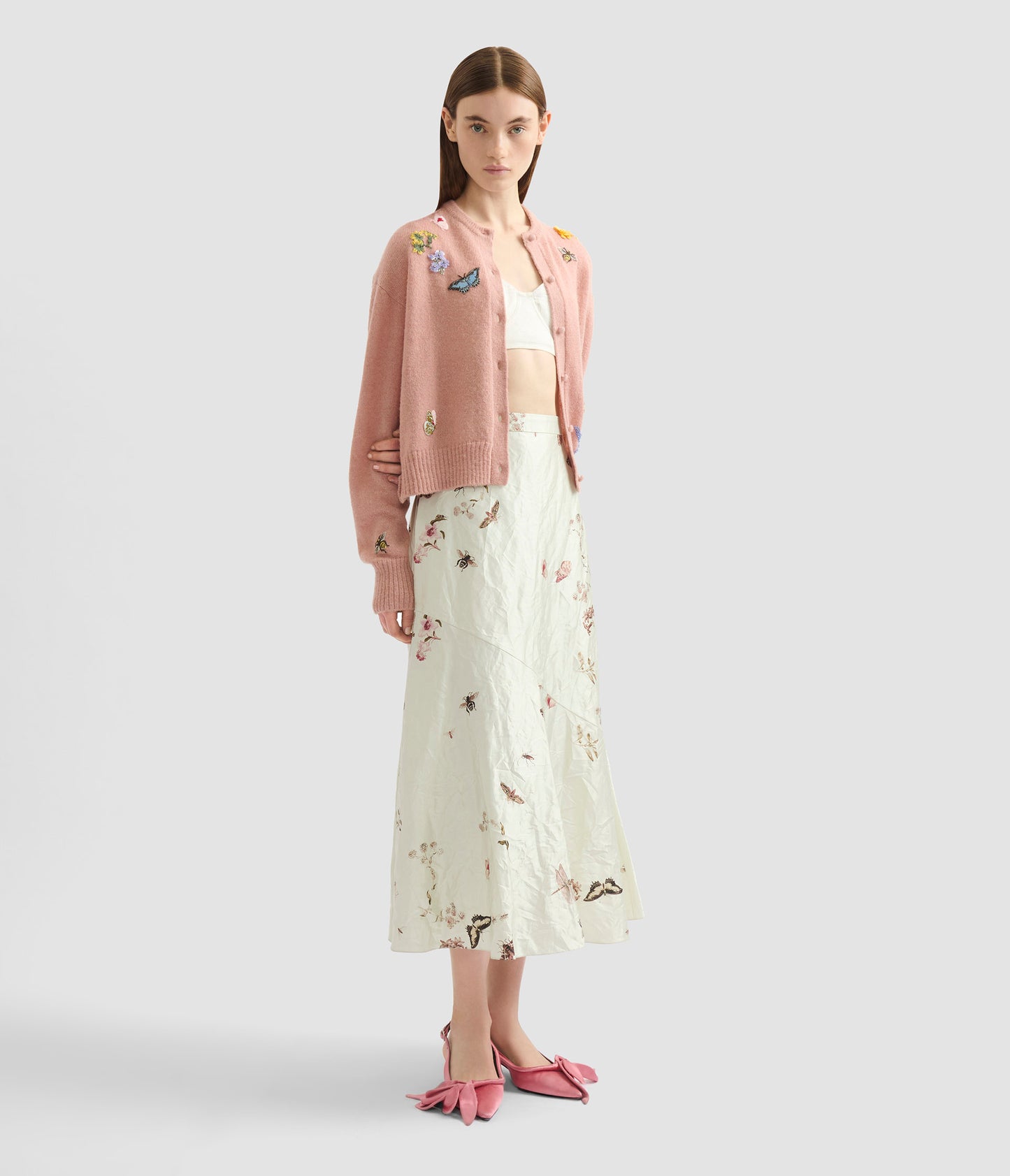 Embellished Crew Neck Cardigan