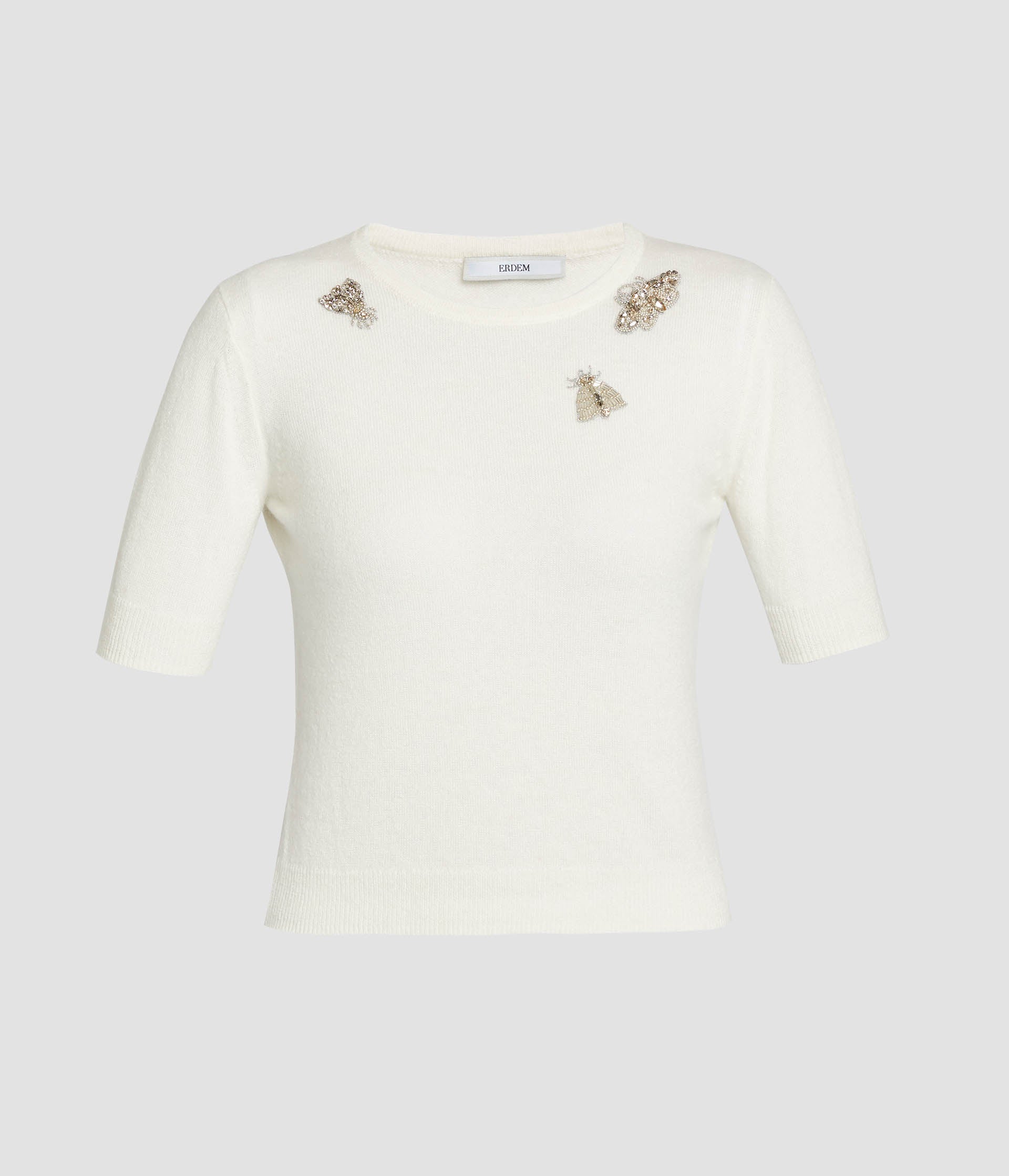 Embellished Short Sleeve Knit Top