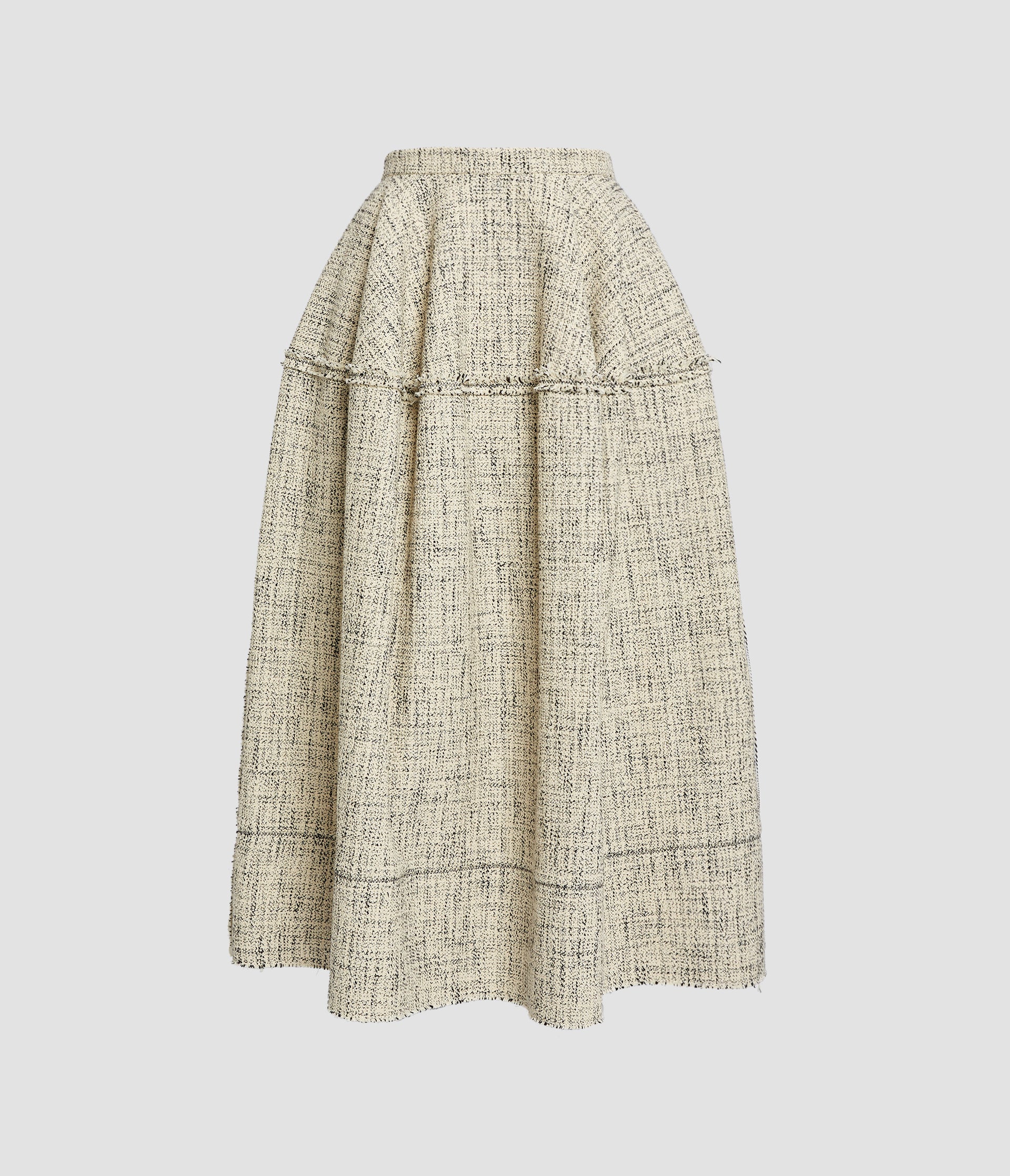 Mouline Tweed Full Midi Skirt