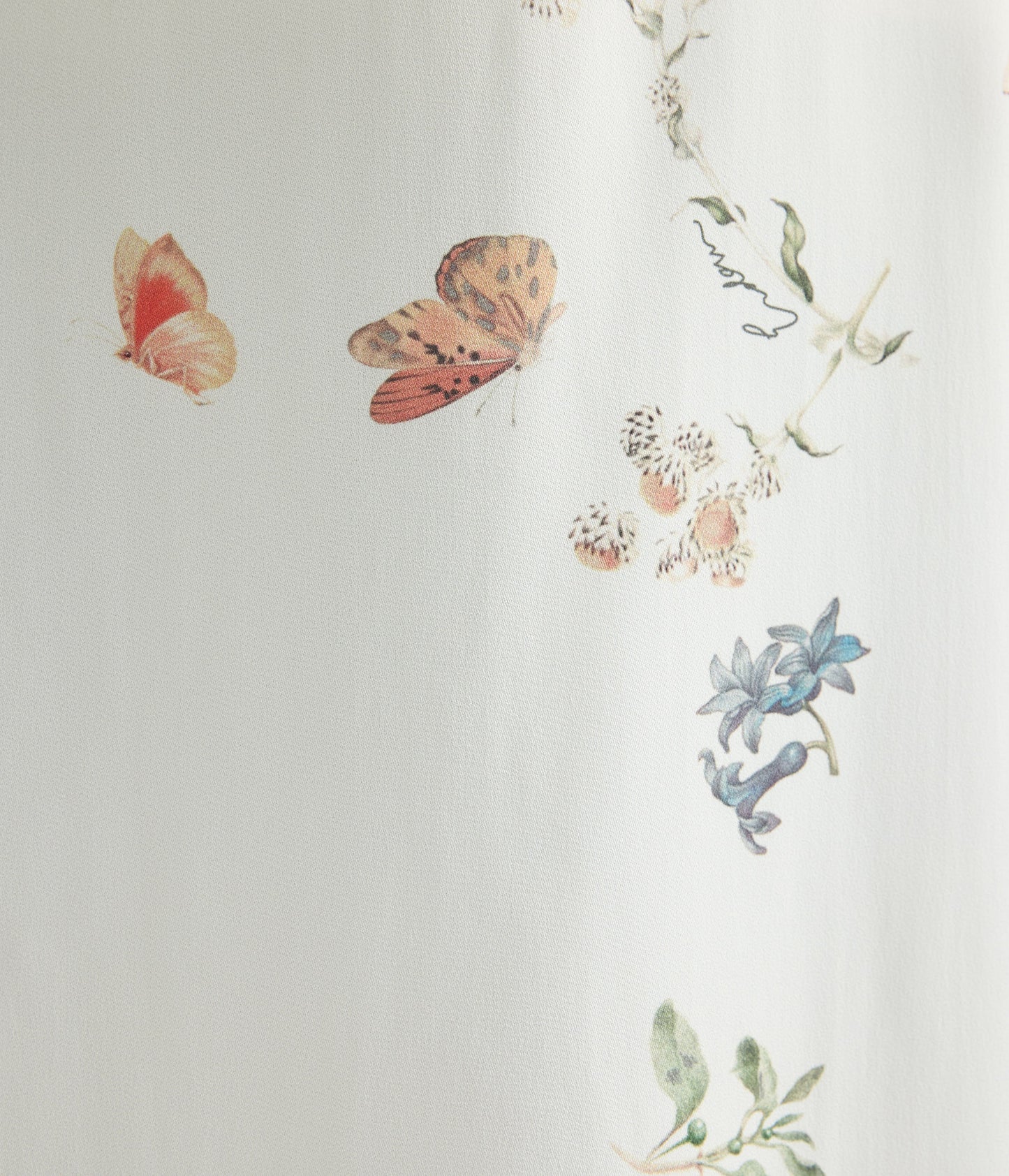 Printed Crepe Draped Midi Skirt