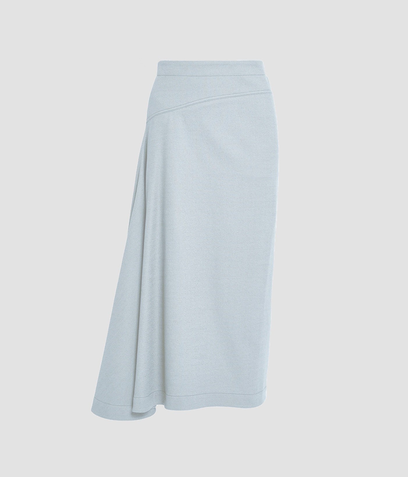 Draped Crepe Midi Skirt