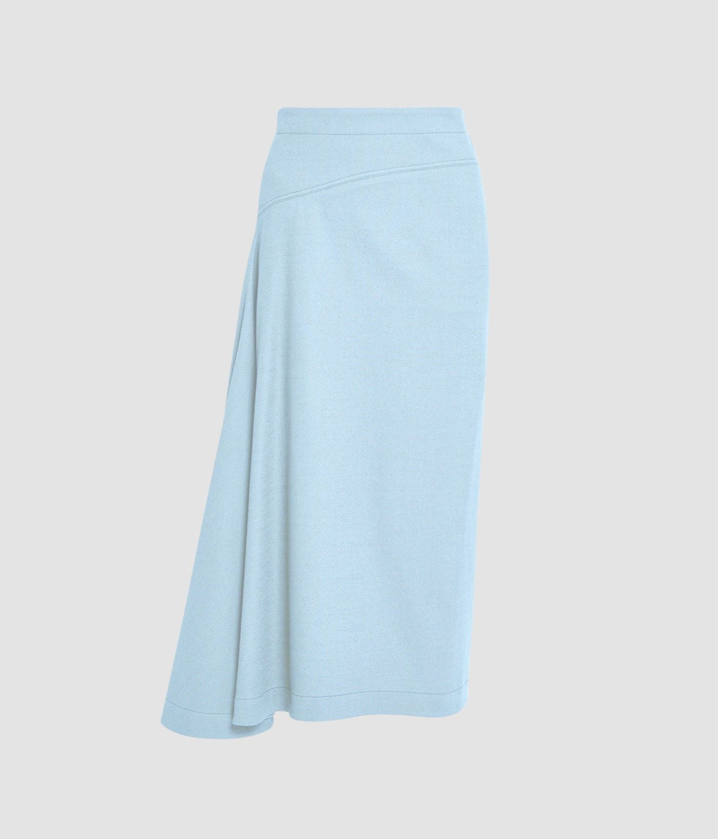 Draped Crepe Midi Skirt