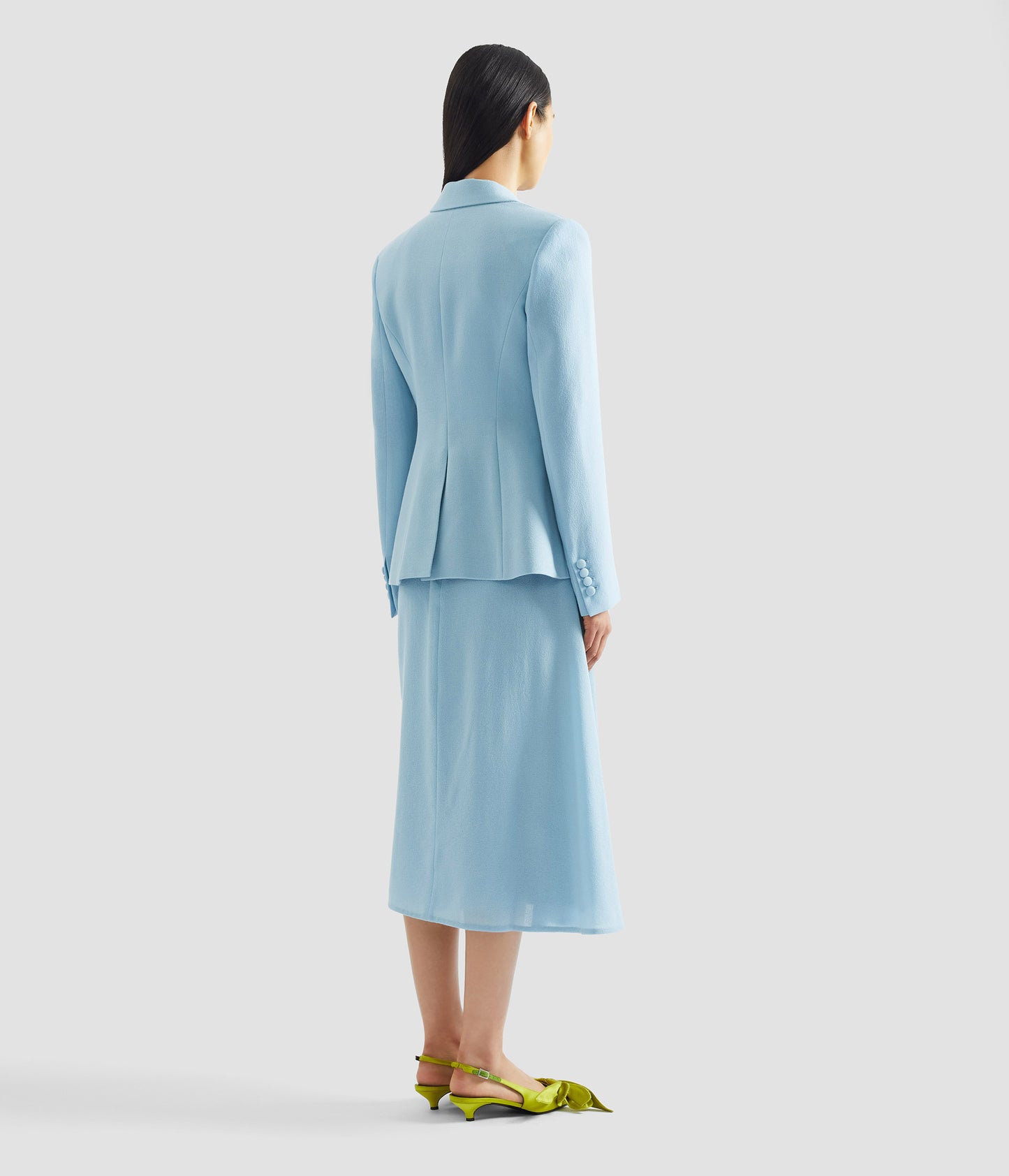 Draped Crepe Midi Skirt