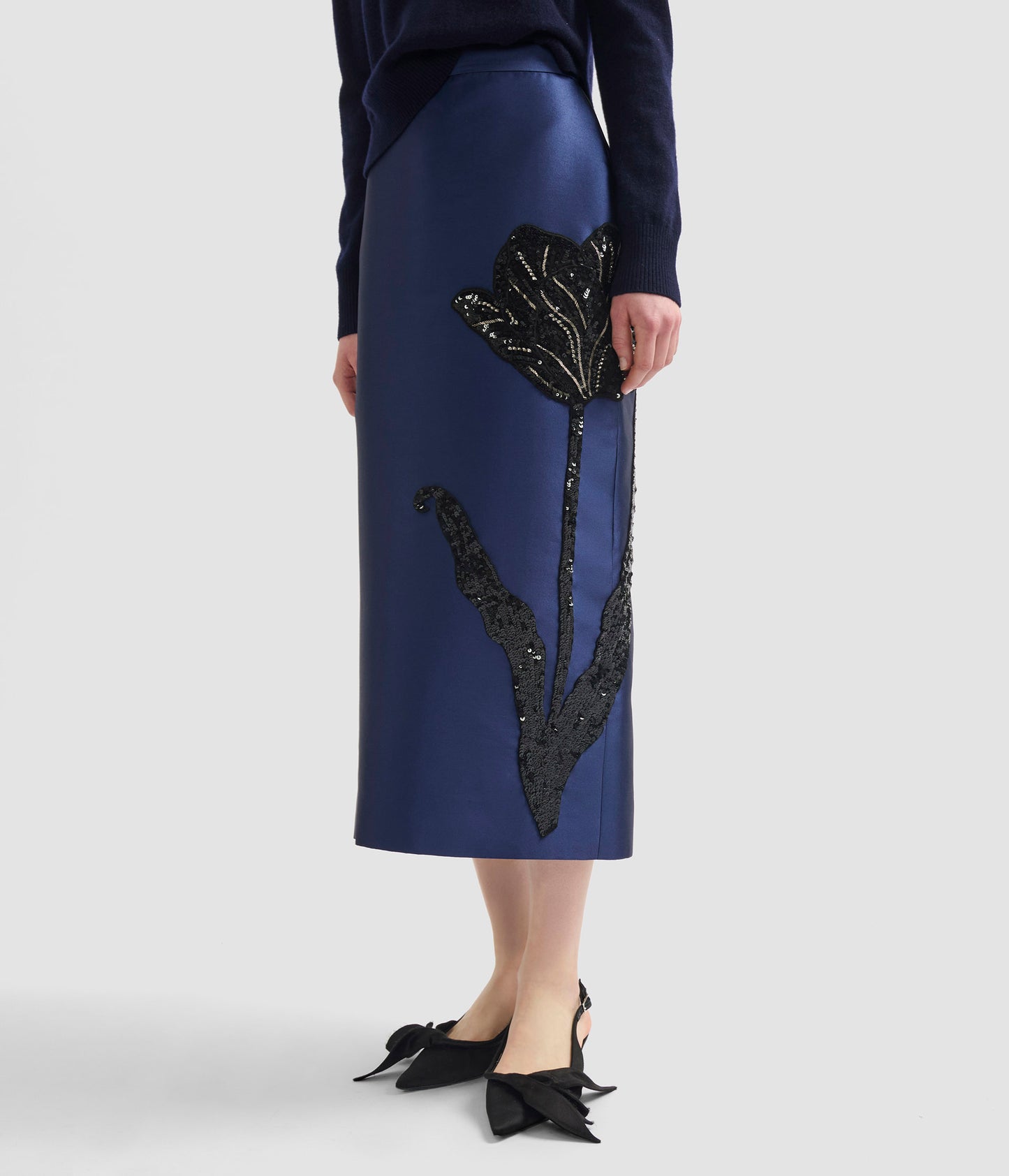 Embellished Mikado Pencil Skirt