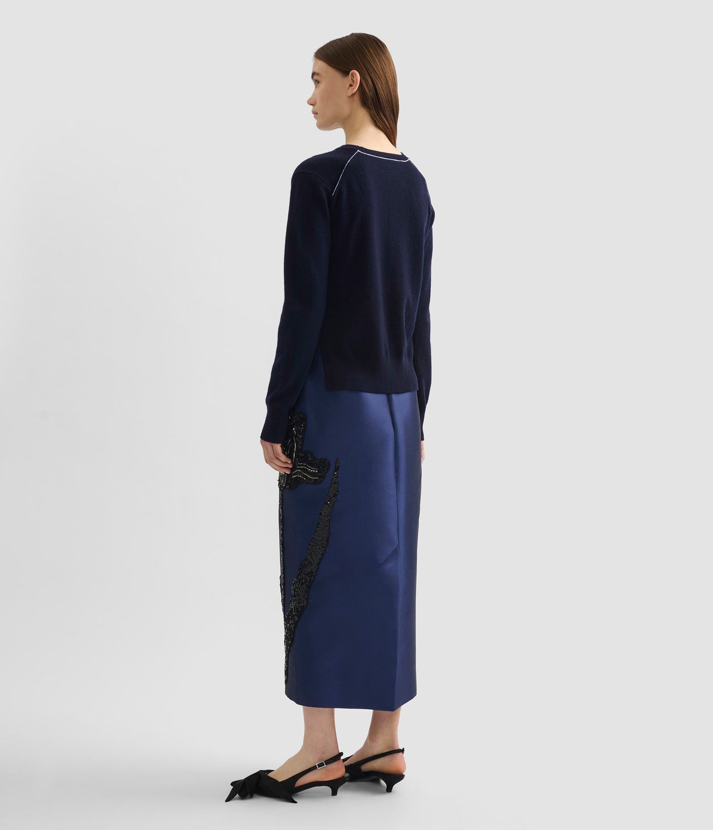 Embellished Mikado Pencil Skirt