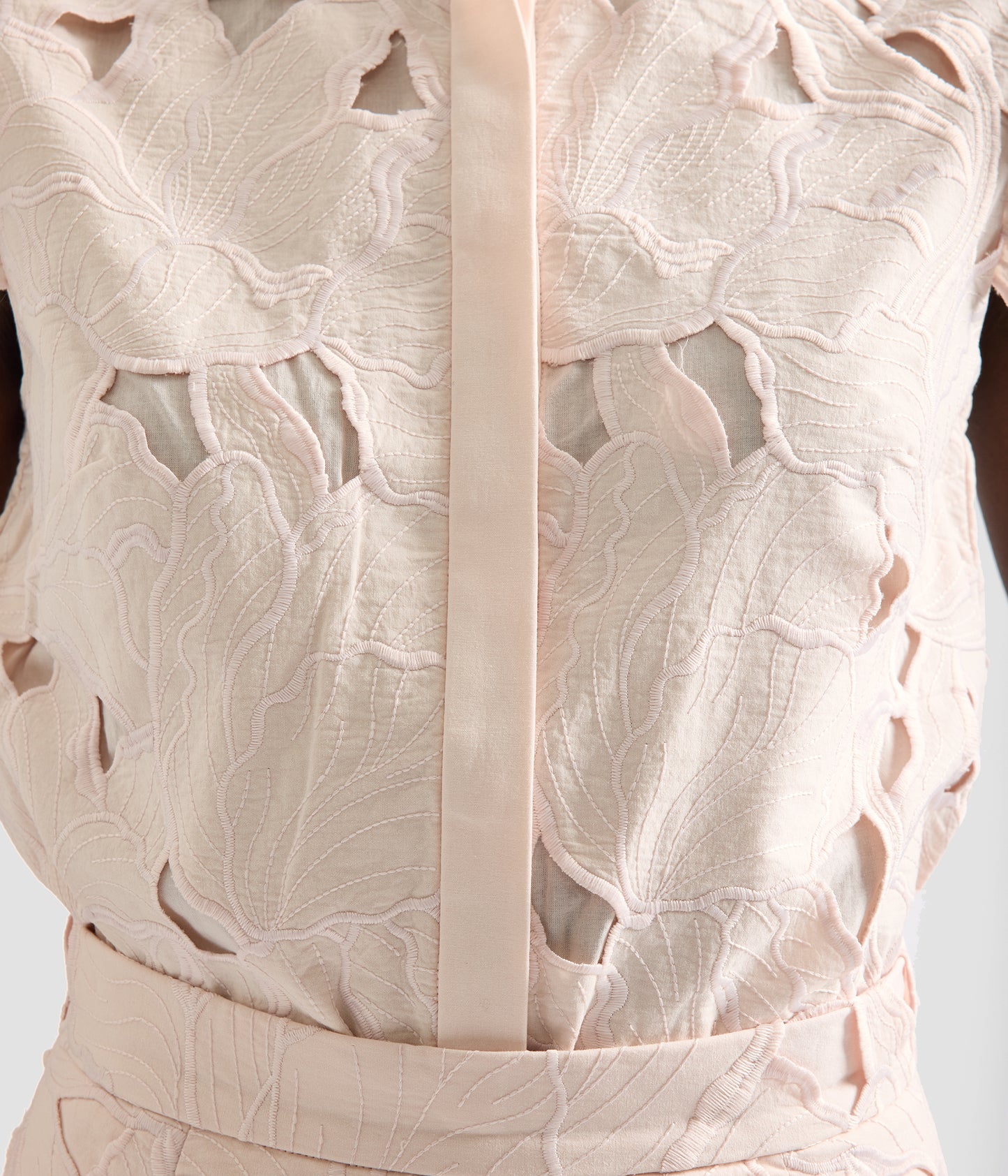 Floral Cutwork Sleeveless Shirt