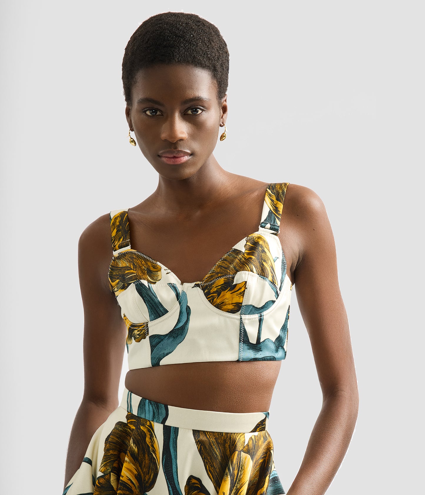 Floral Print Duchess Bra Top