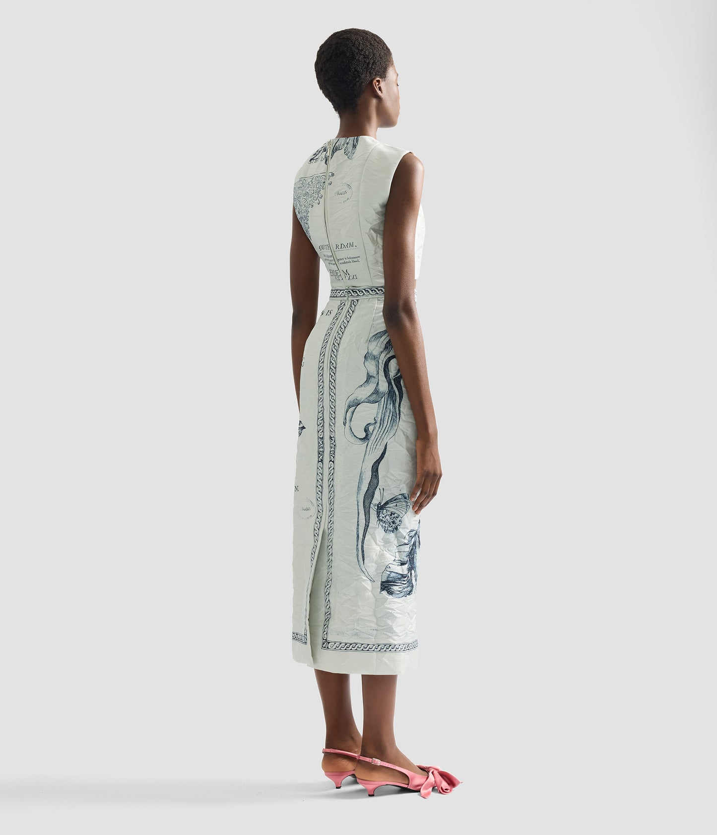 Floral Print Textured Satin Bodice Top