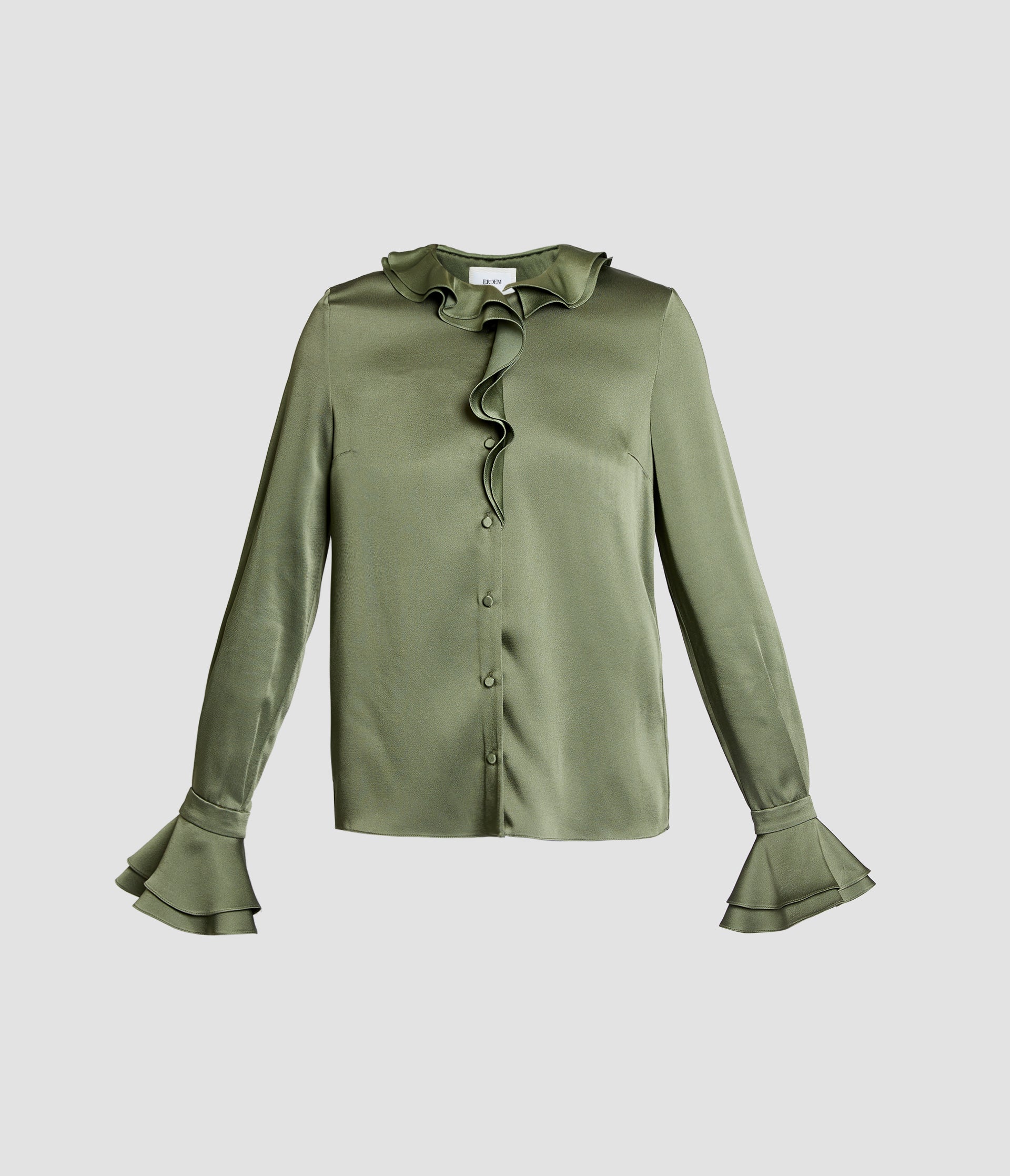 Satin Cady Long Sleeve Shirt