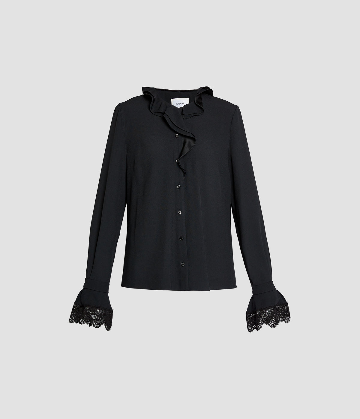 Satin Cady Long Sleeve Shirt