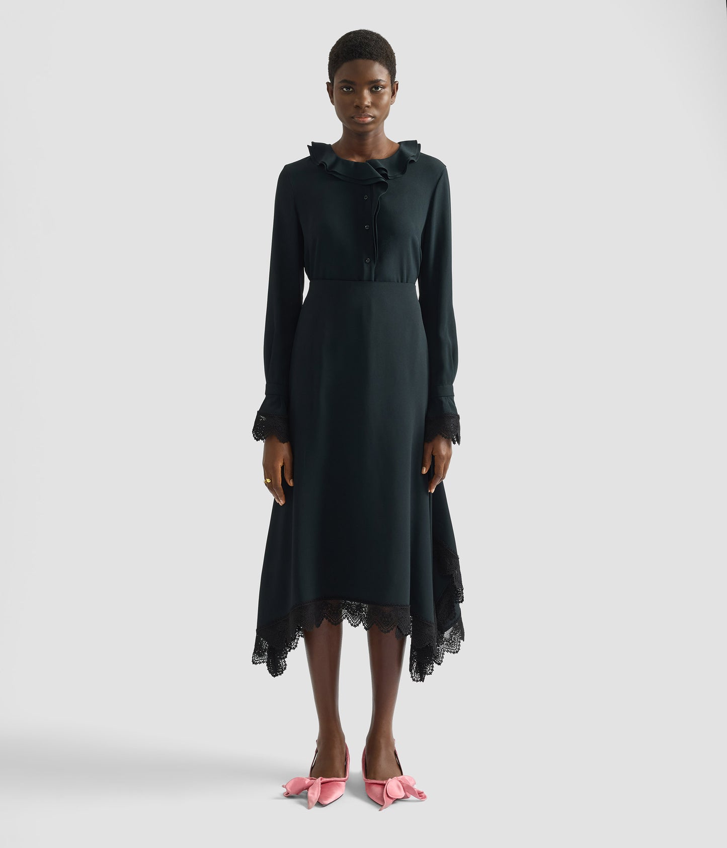 Satin Cady Long Sleeve Shirt