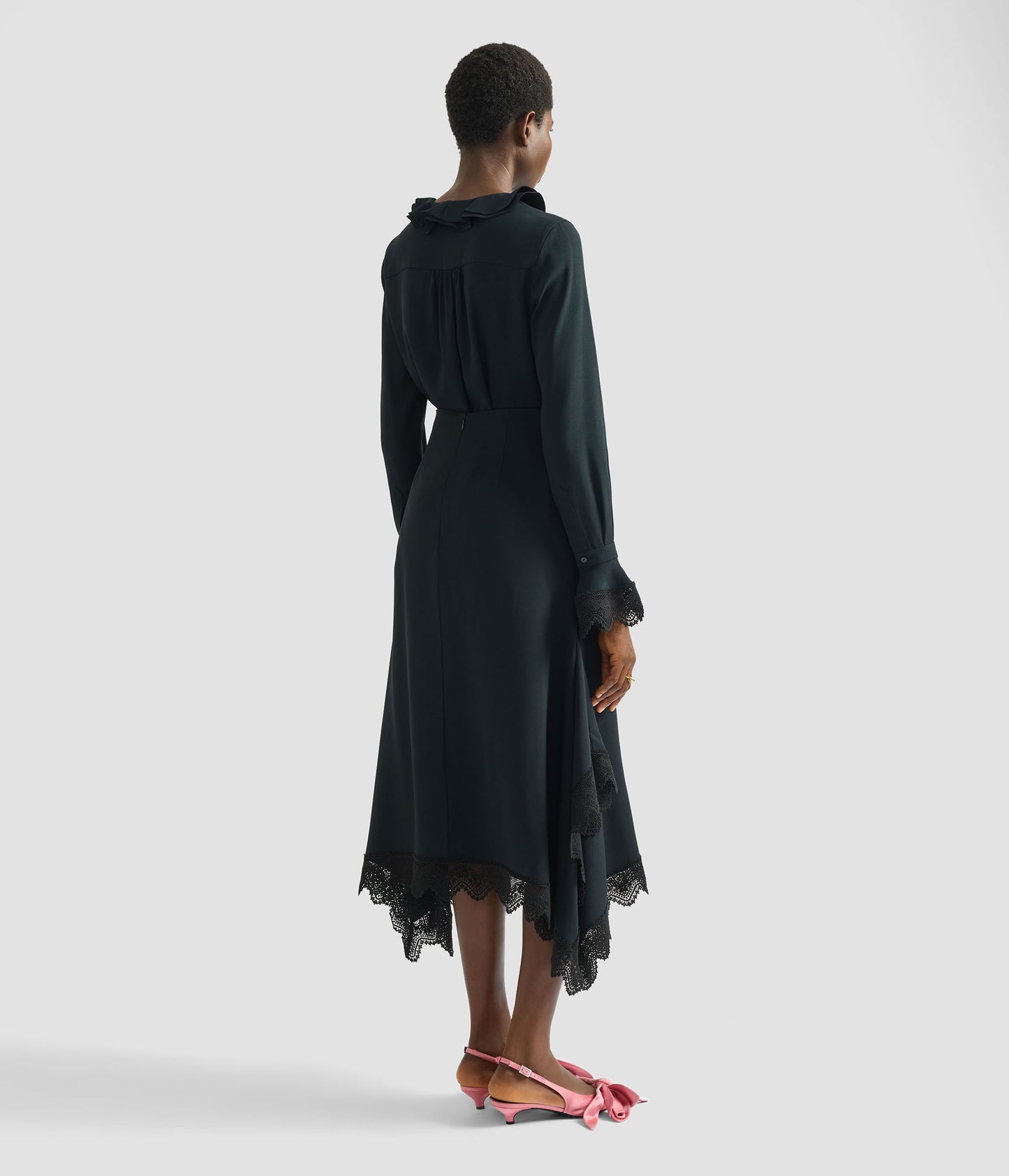 Satin Cady Long Sleeve Shirt