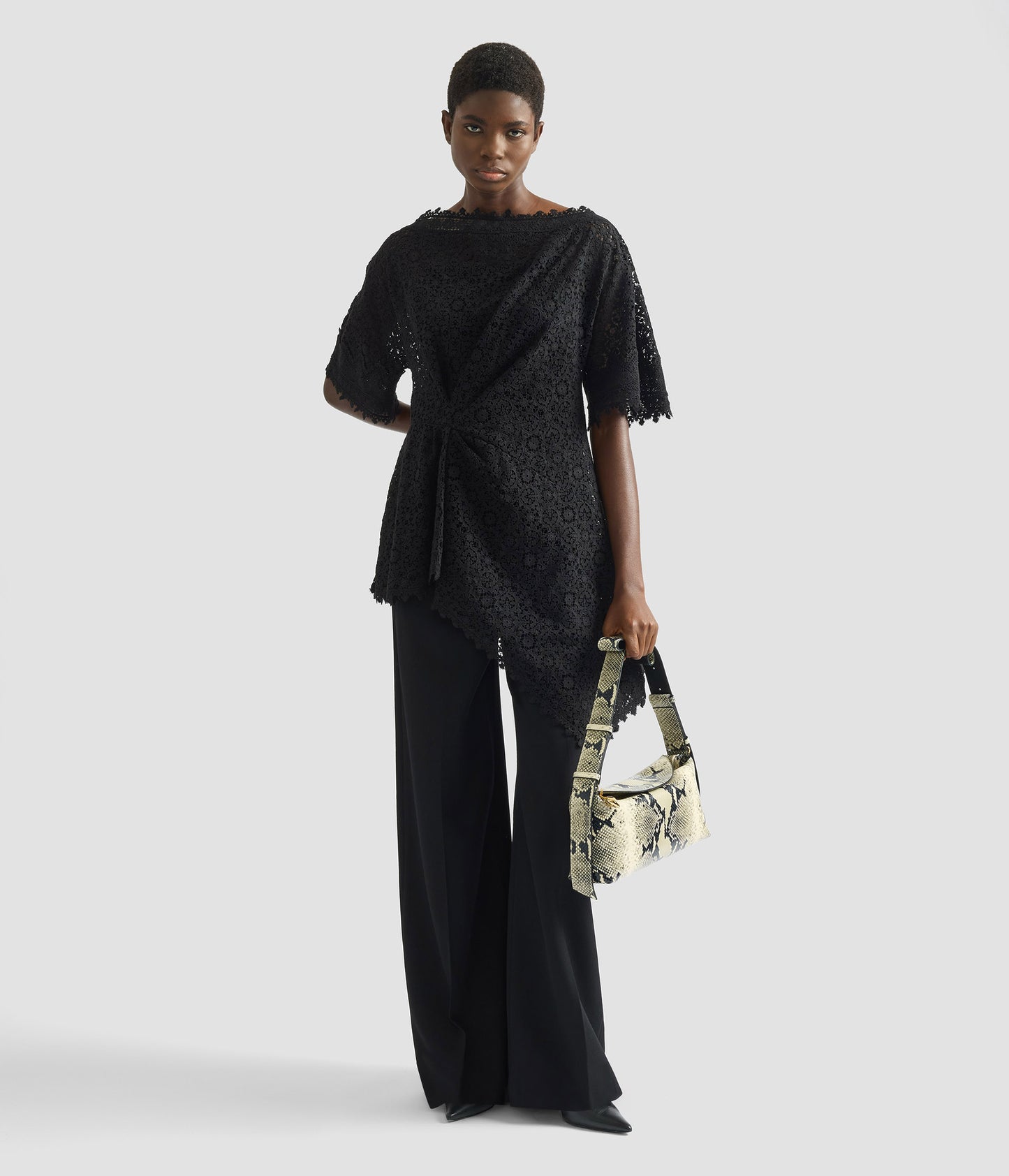 Guipure Lace Short Sleeve Blouse