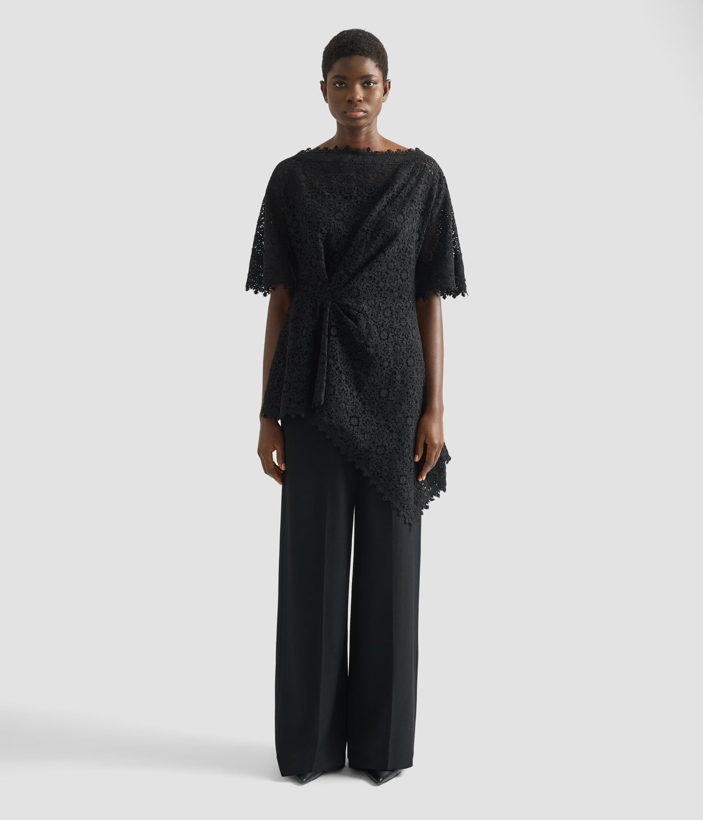 Guipure Lace Short Sleeve Blouse