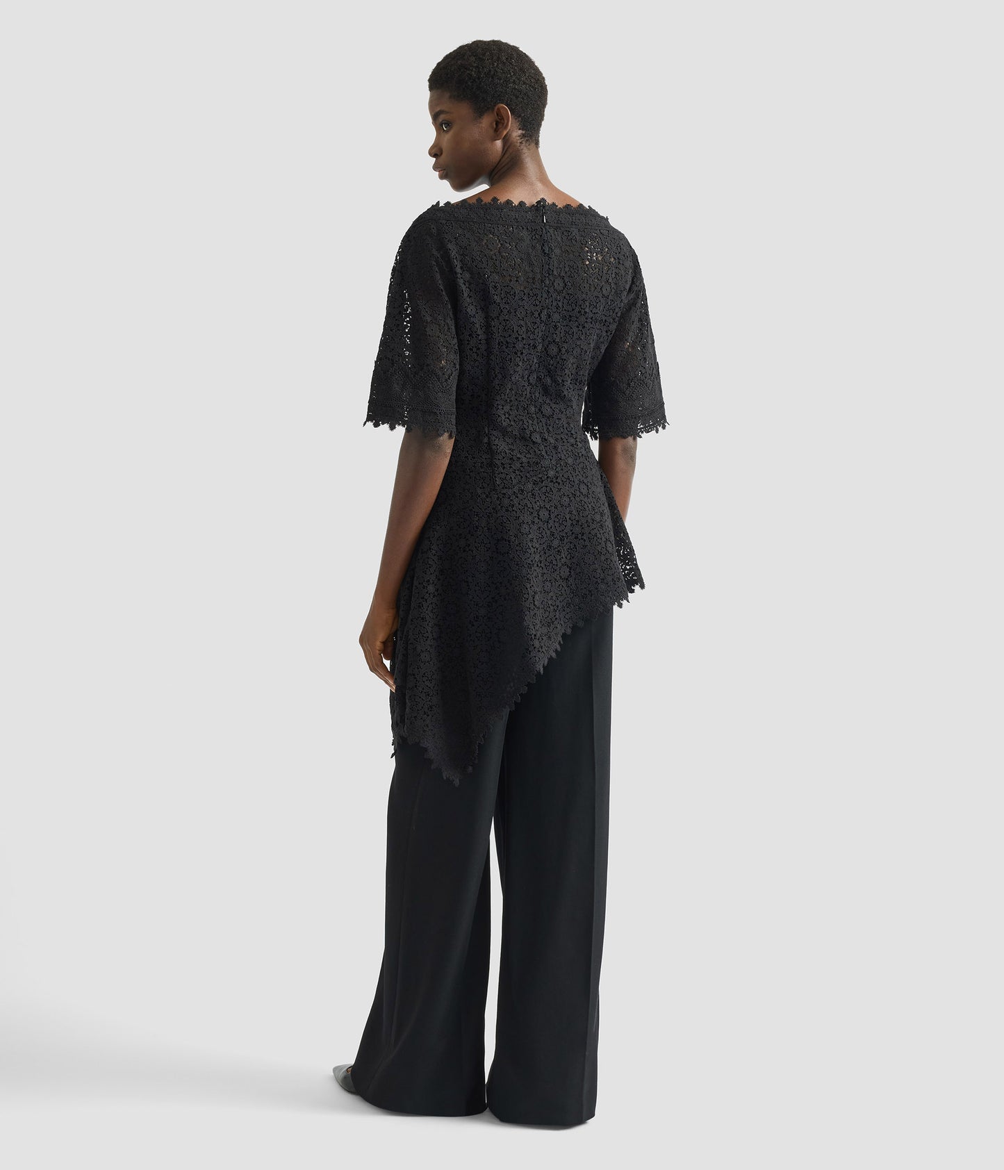 Guipure Lace Short Sleeve Blouse