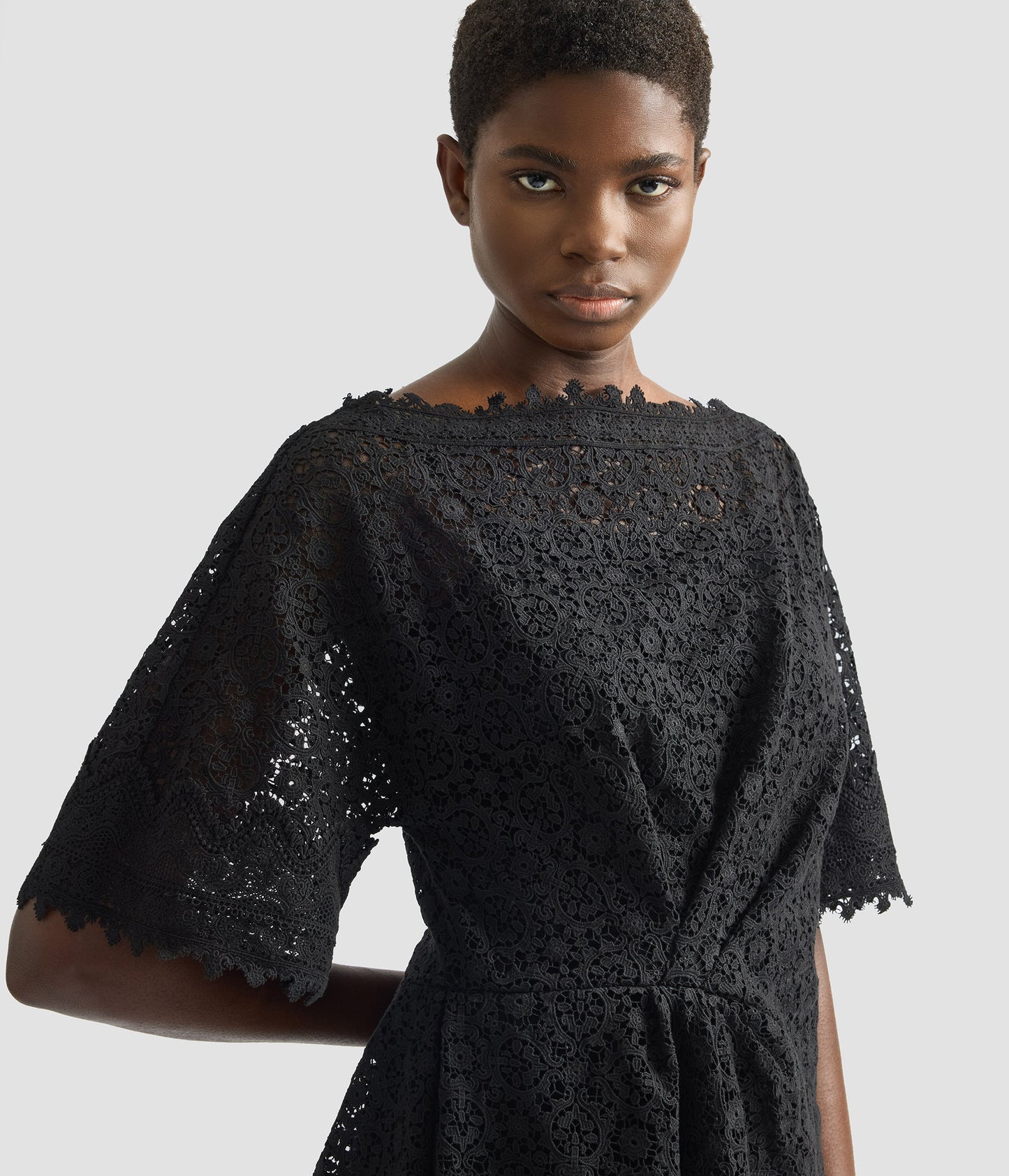 Guipure Lace Short Sleeve Blouse