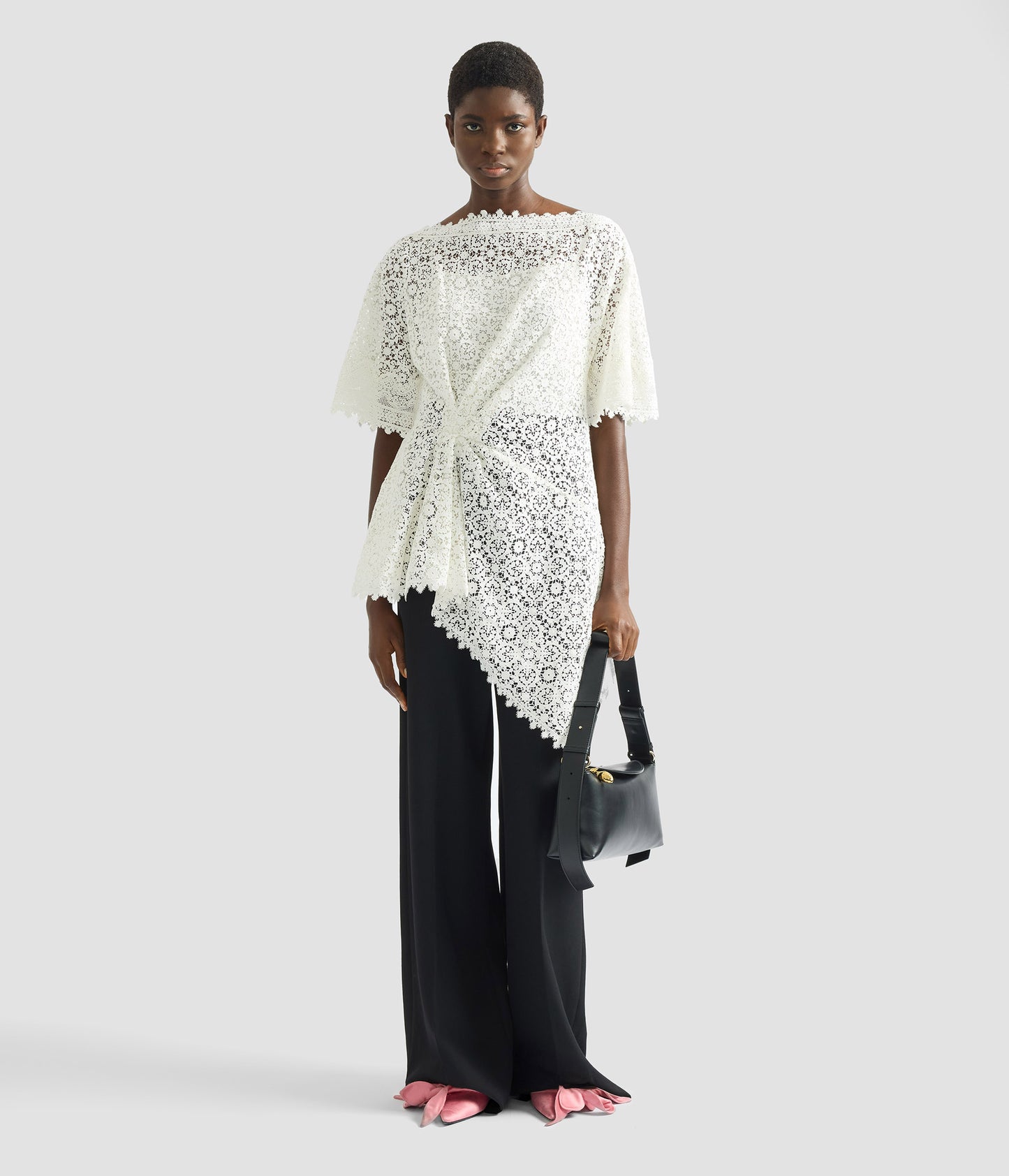 Guipure Lace Short Sleeve Blouse