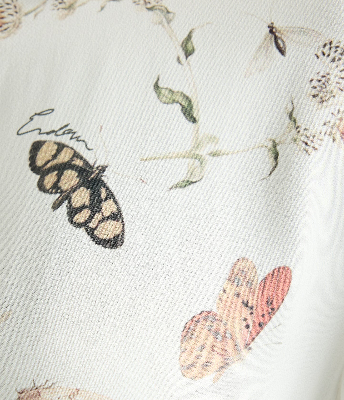 Printed Crepe Long Sleeve Shirt