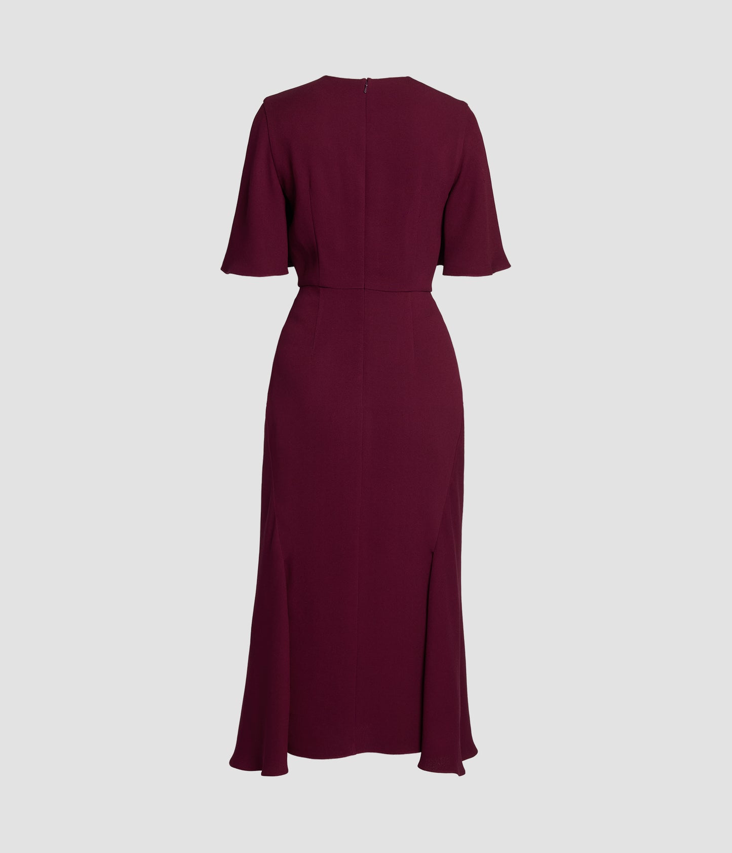 Embroidered Sable Short Sleeve Midi Dress