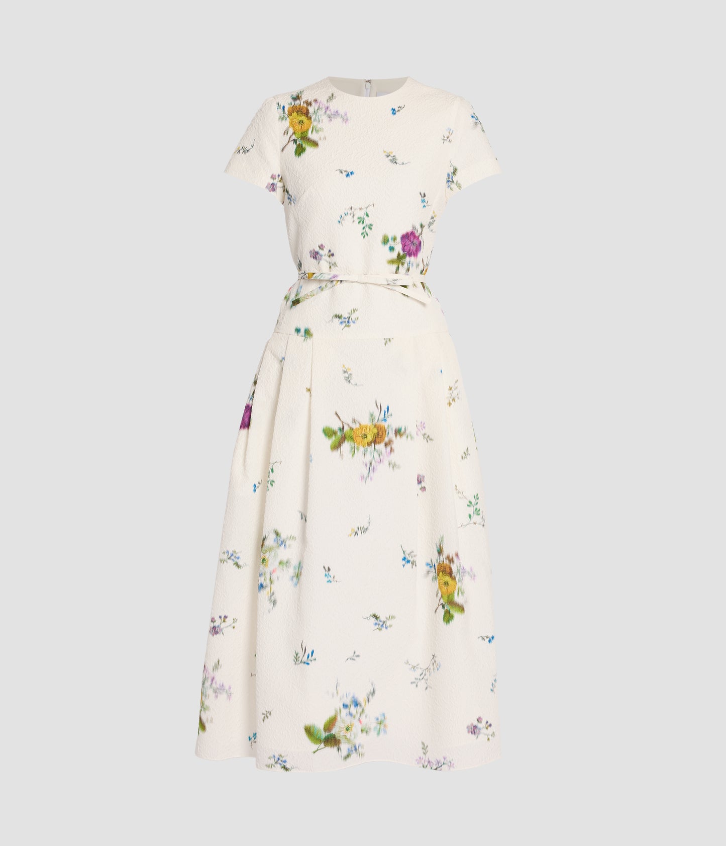Floral Matelasse Short Sleeve Dress